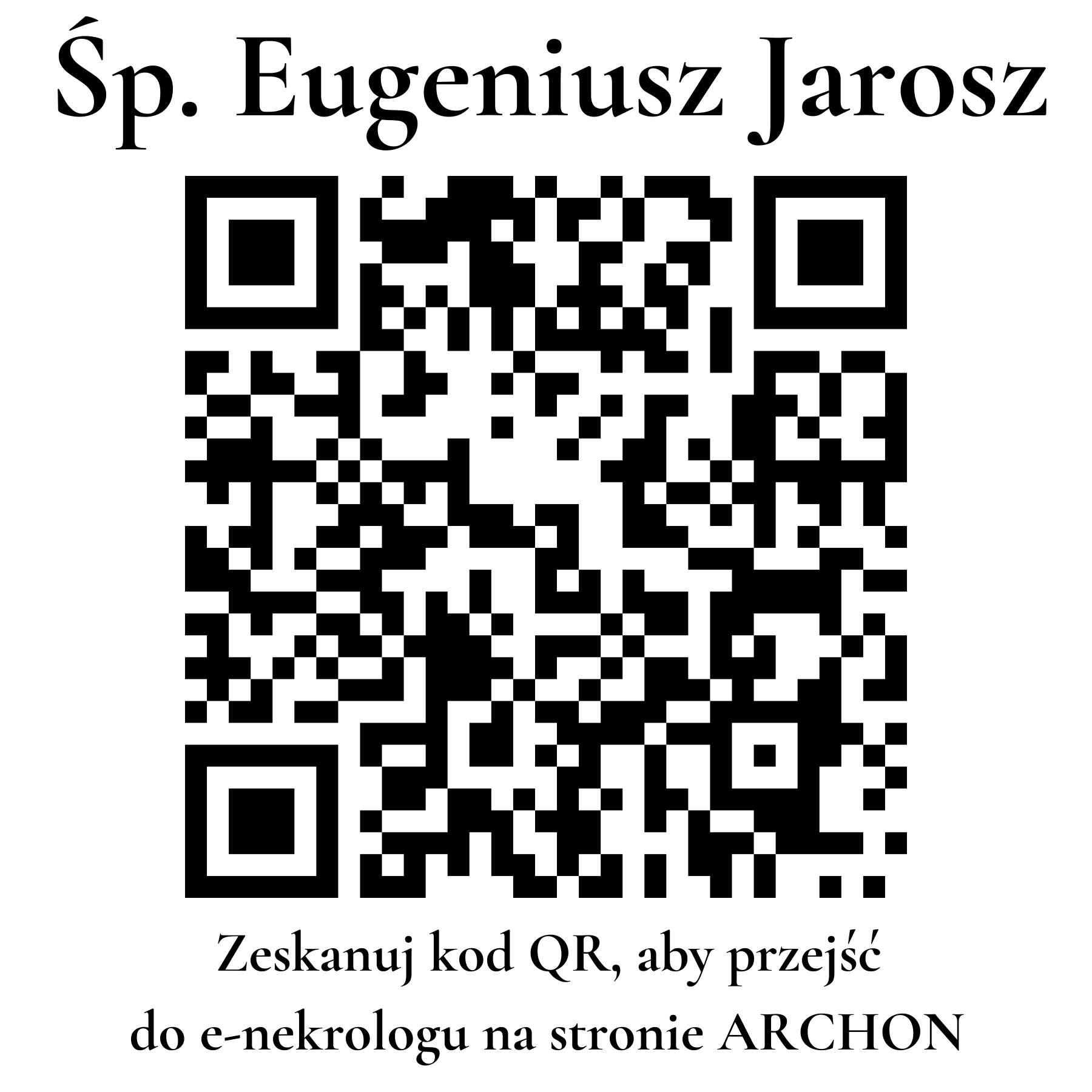 Kod QR do nekrologu Eugeniusz Jarosz