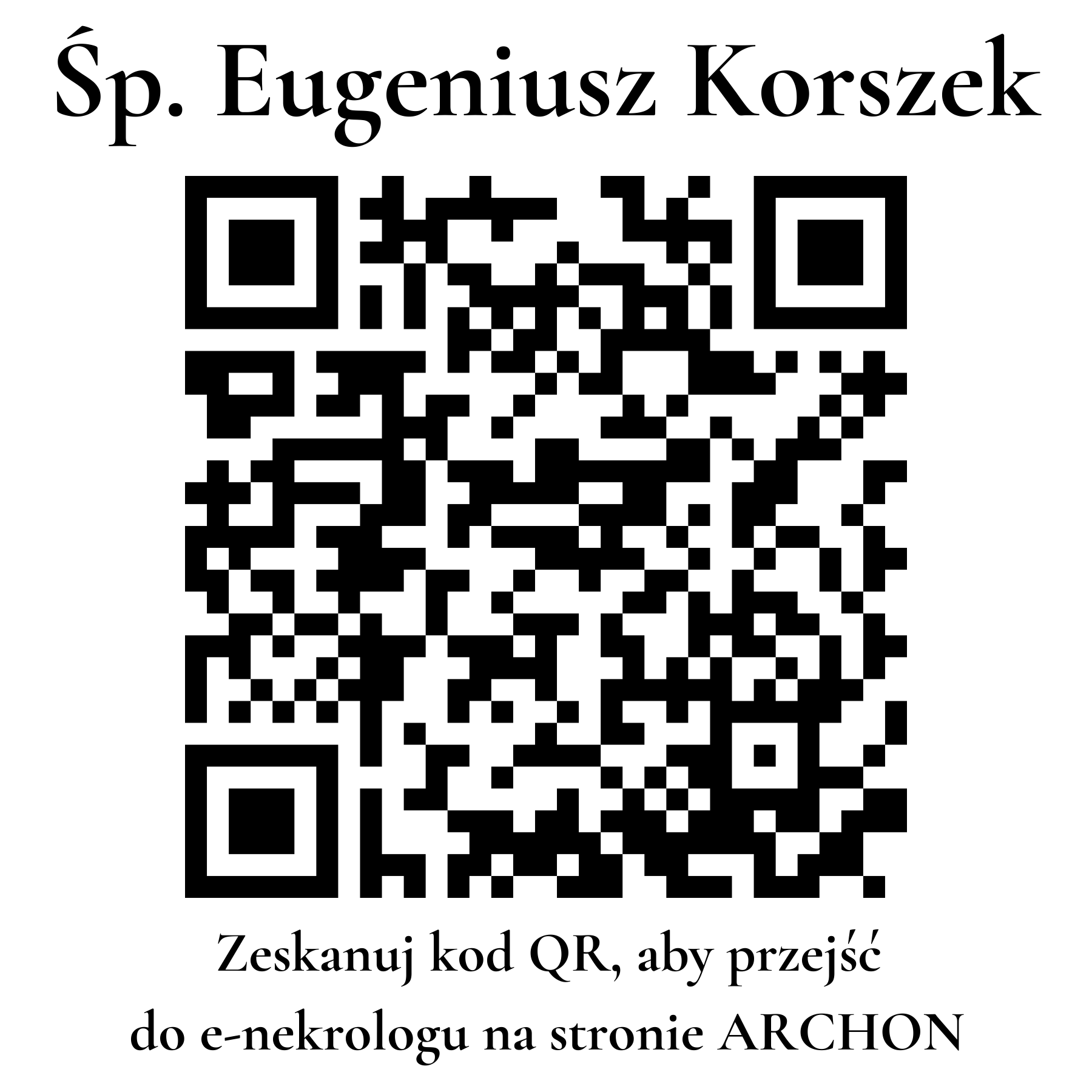 Kod QR do nekrologu Eugeniusz Korszek