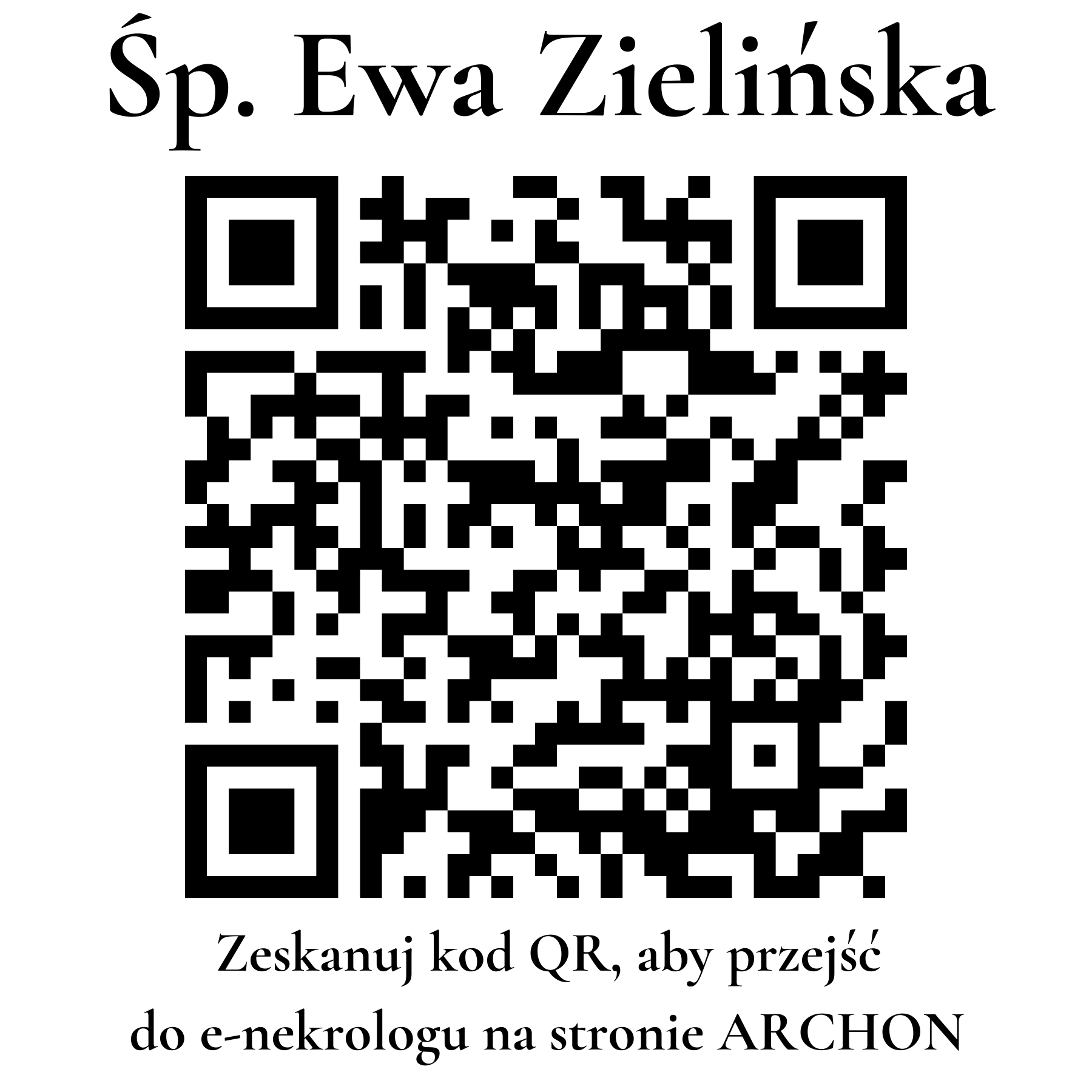 Kod QR do nekrologu Ewa Zielińska