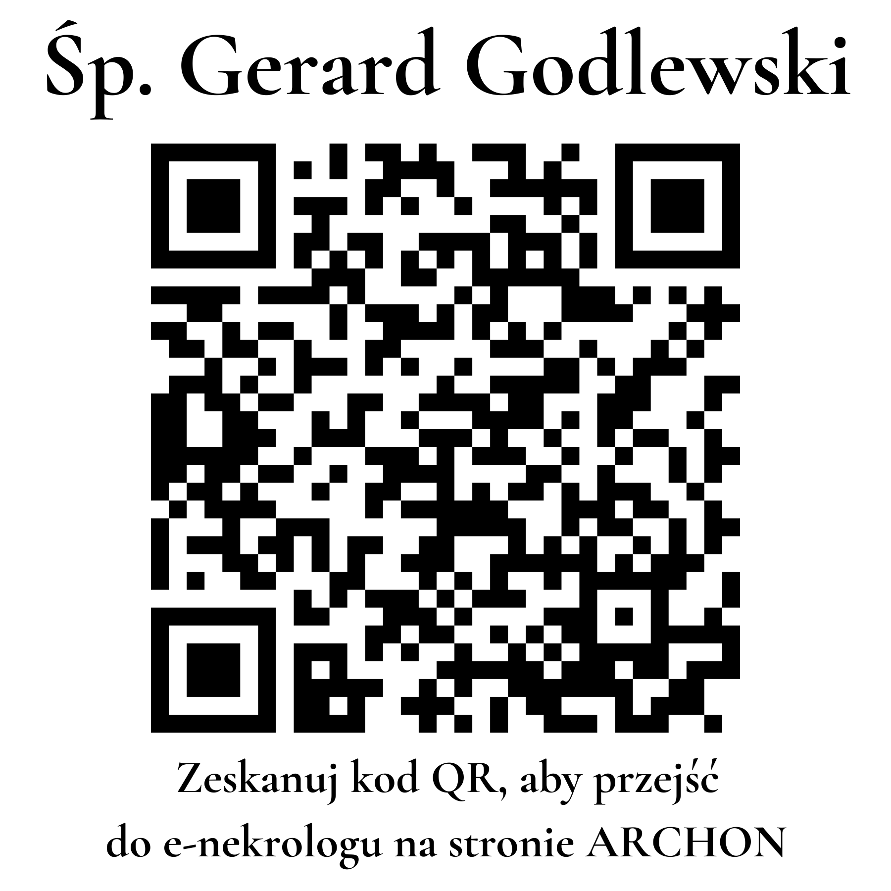 Kod QR do nekrologu Gerard Godlewski