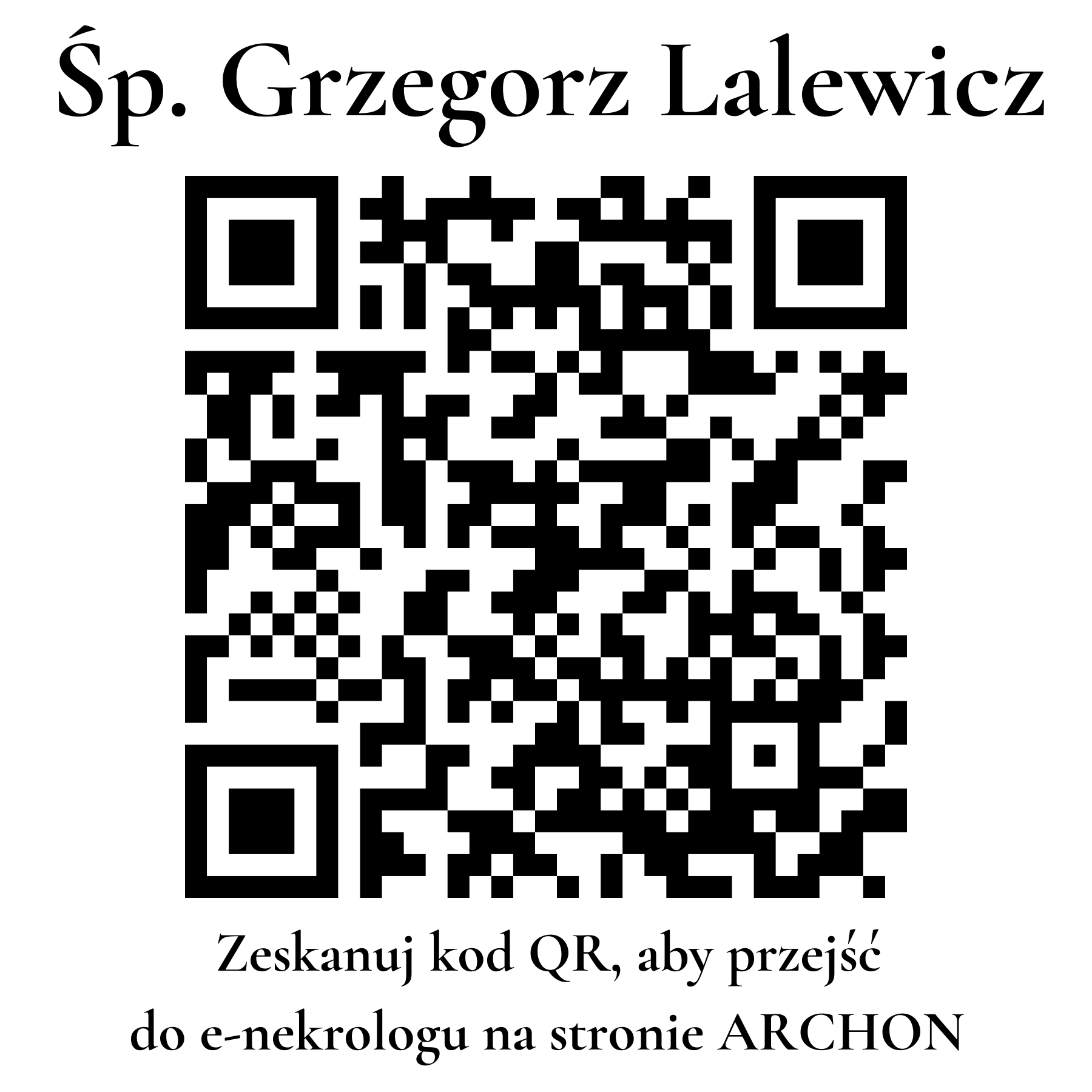 Kod QR do nekrologu Grzegorz Lalewicz Kod QR do nekrologu Grzegorz Lalewicz