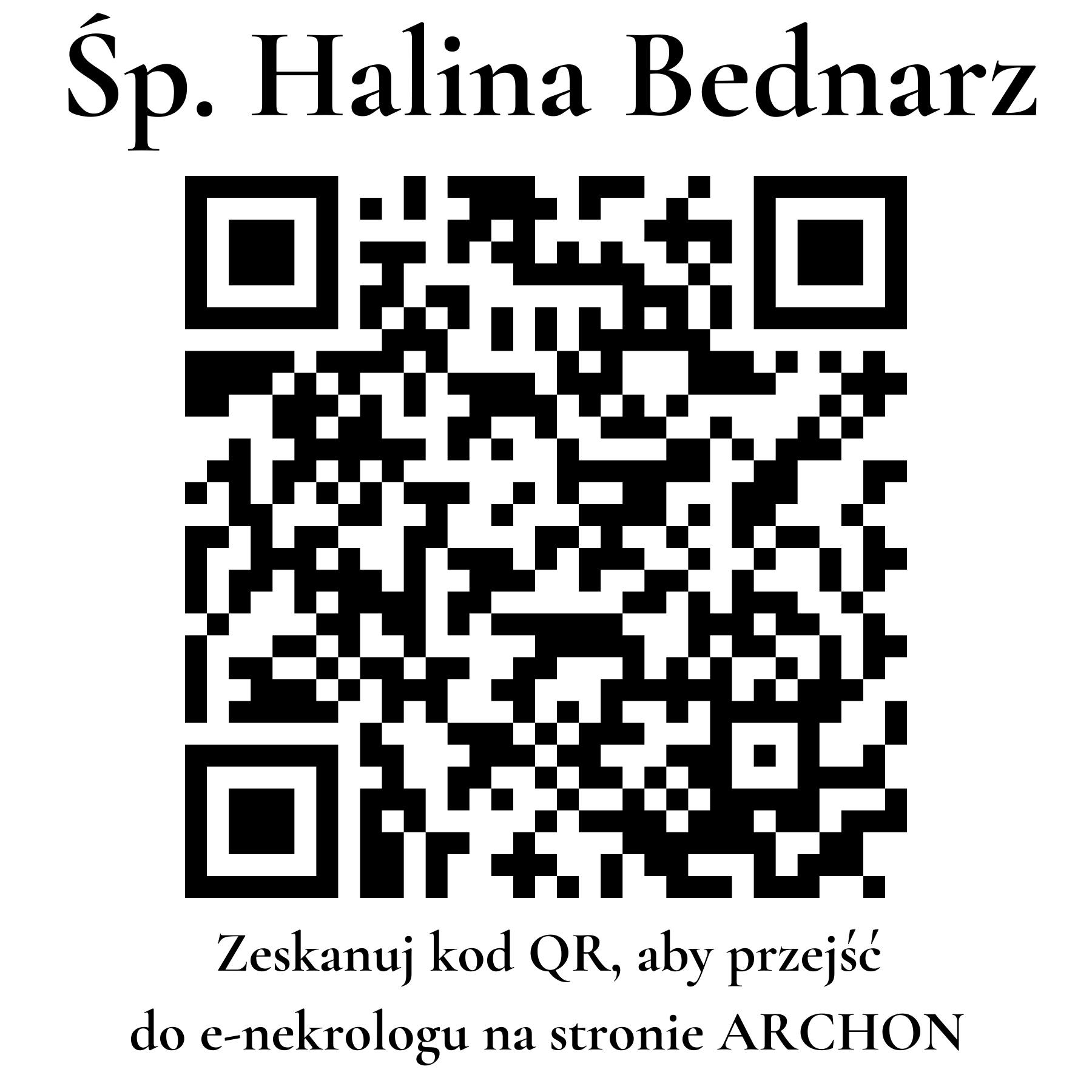Kod QR do nekrologu Halina Bednarz