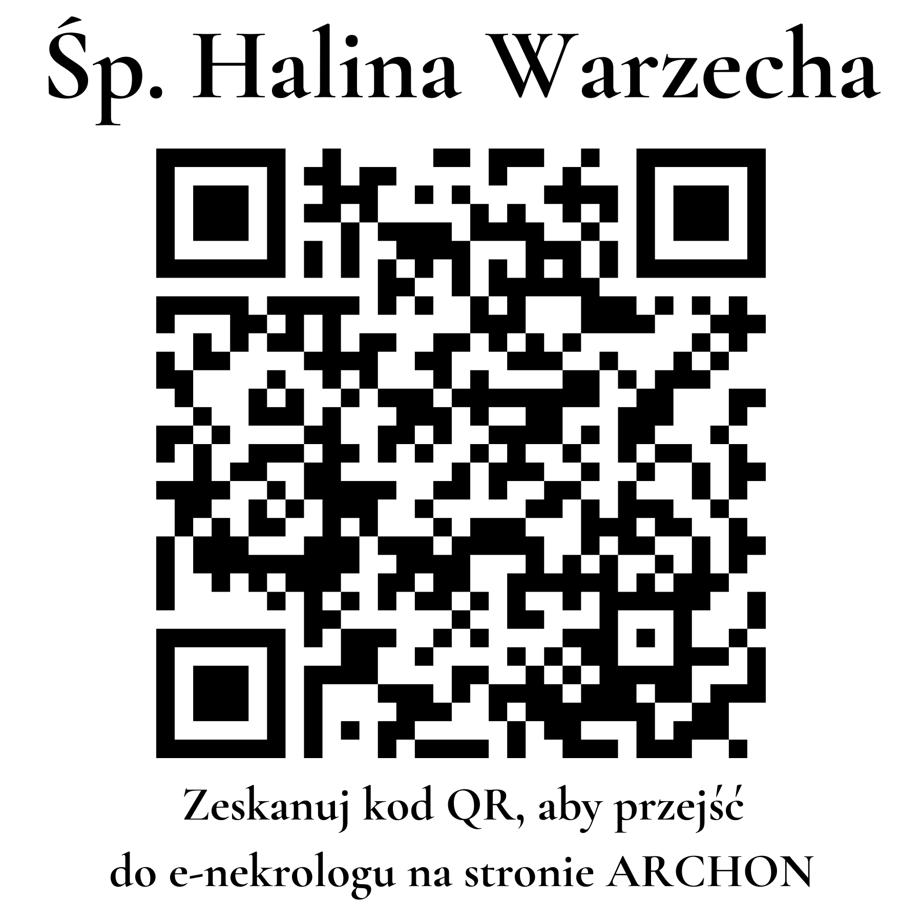 Kod QR do nekrologu Halina Warzecha