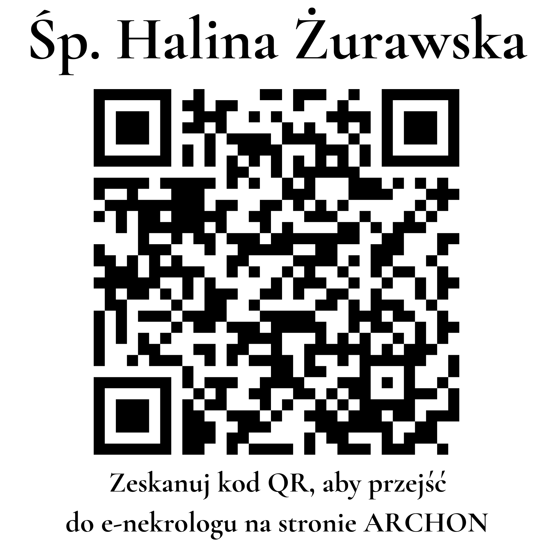 Kod QR do nekrologu Halina Żurawska
