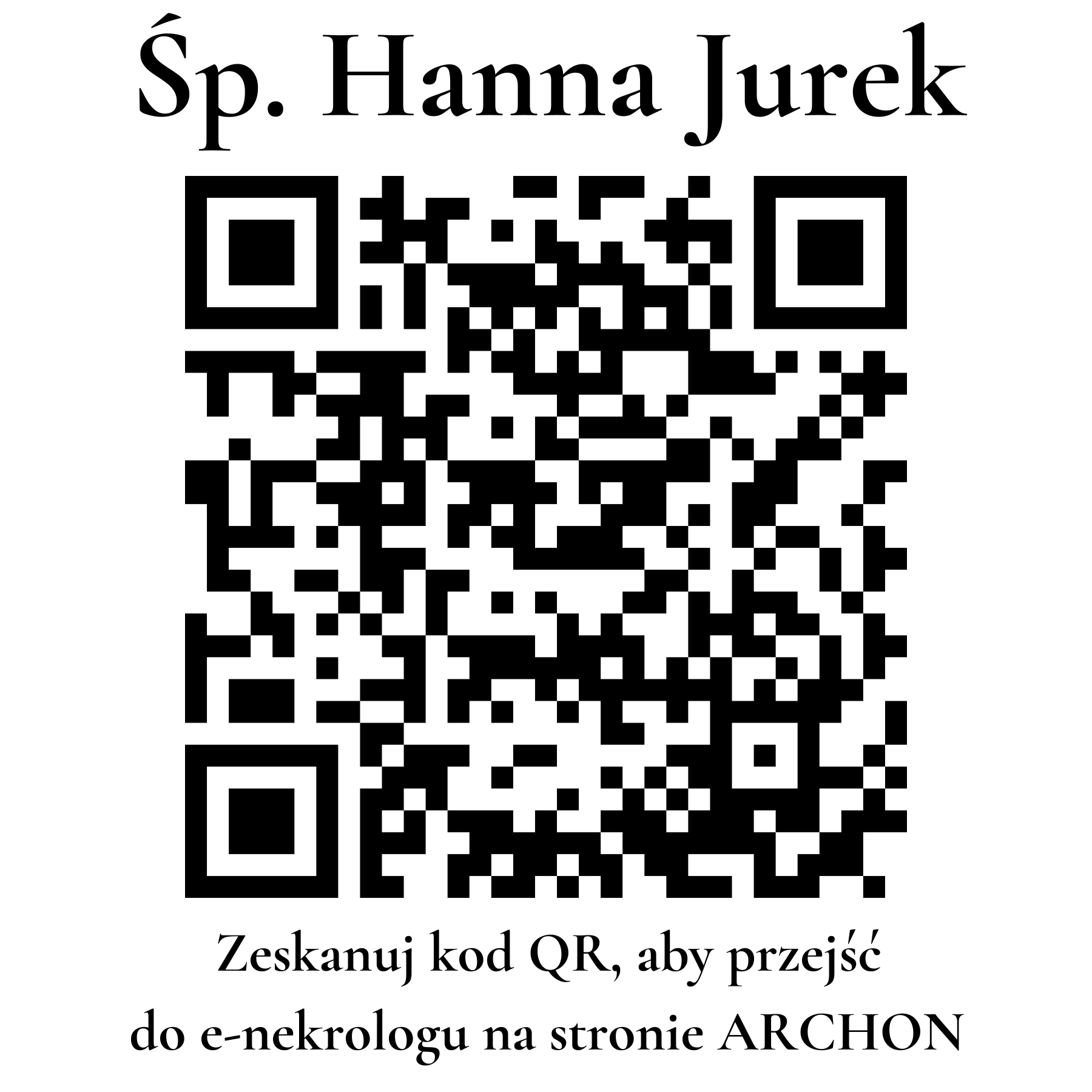 Kod QR do nekrologu Hanna Jurek