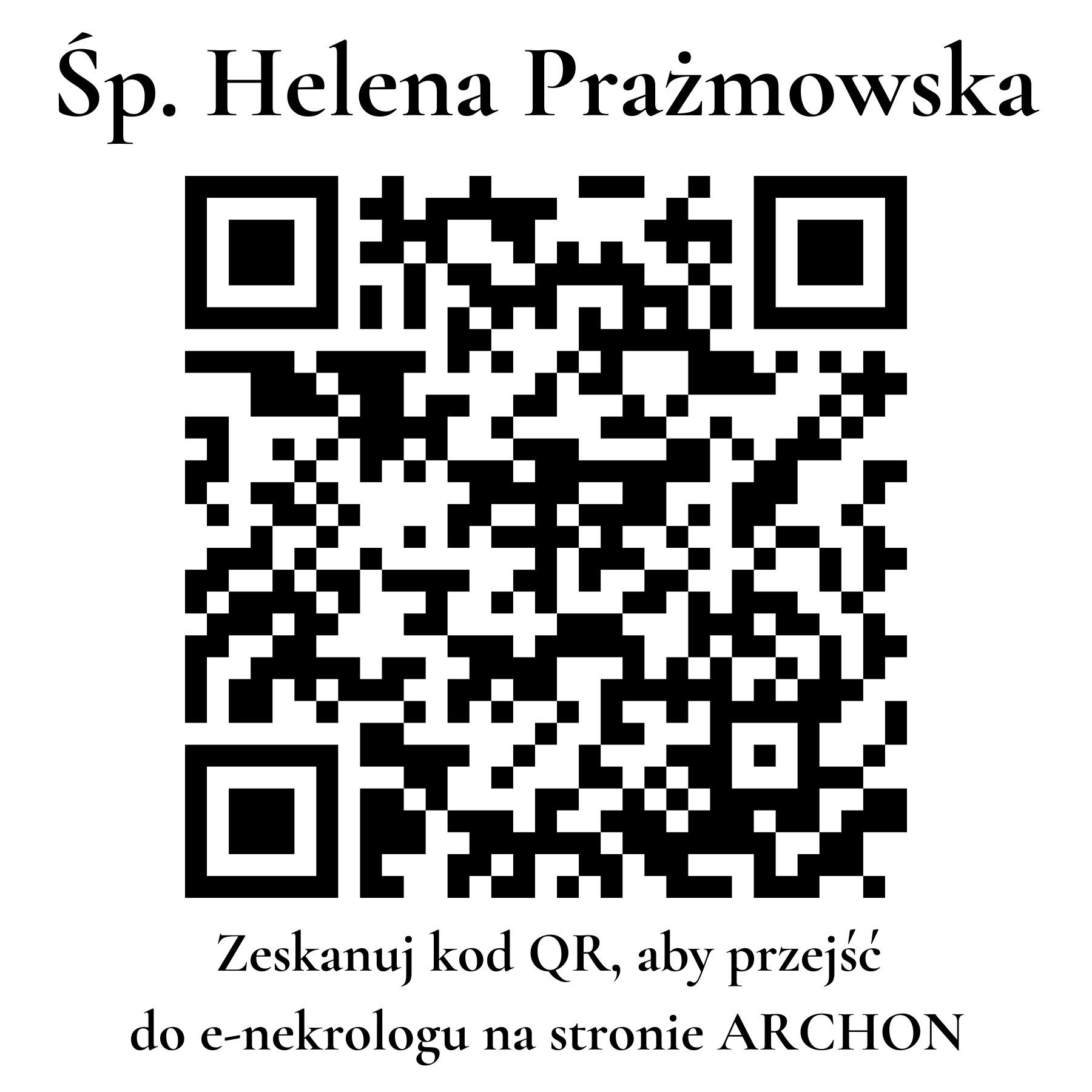 Kod QR do nekrologu Helena Prażmowska