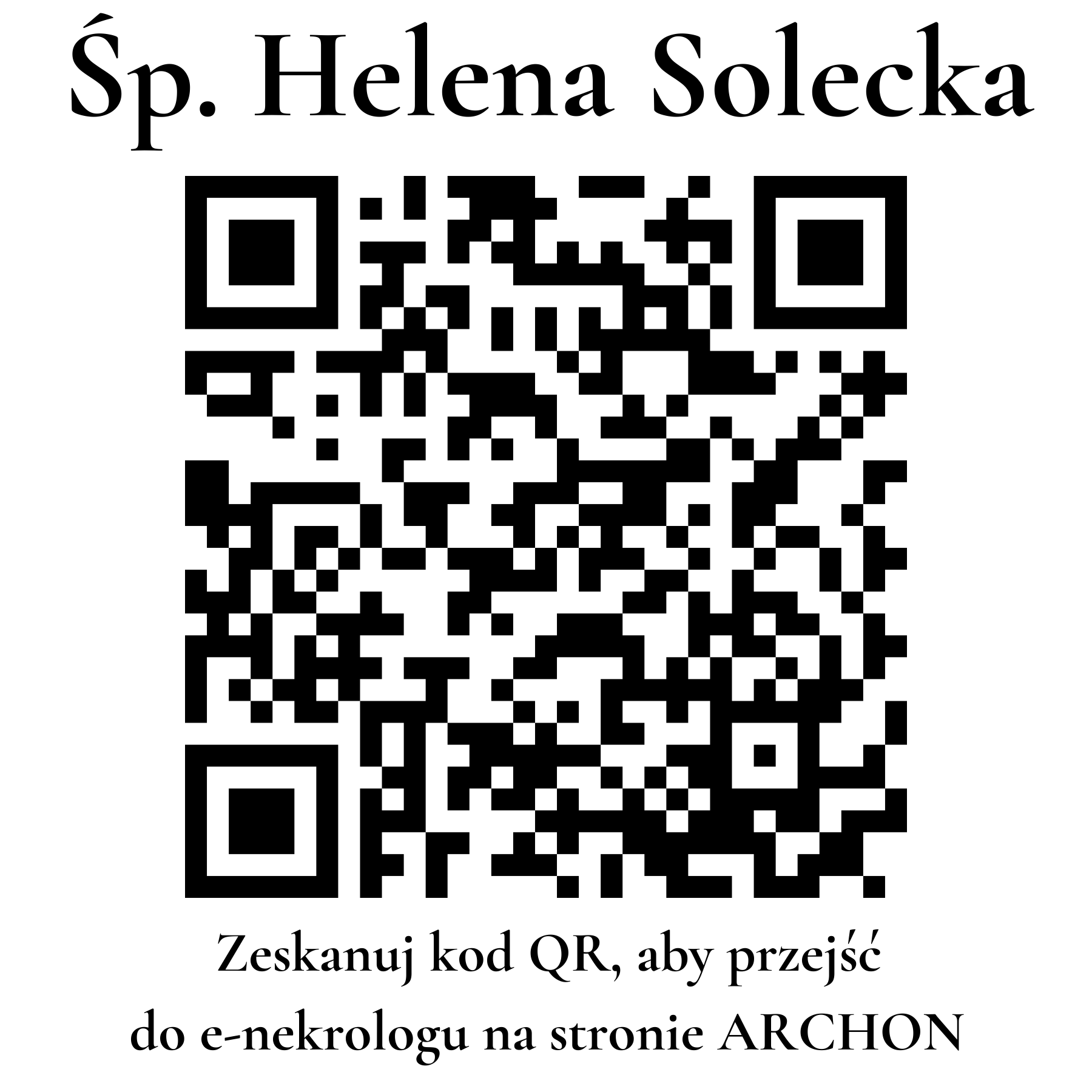 Kod QR do nekrologu Helena Solecka