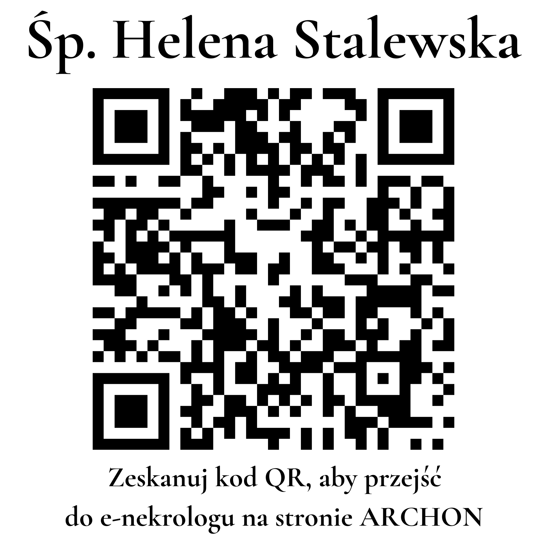 Kod QR do nekrologu Helena Stalewska Kod QR do nekrologu Helena Stalewska