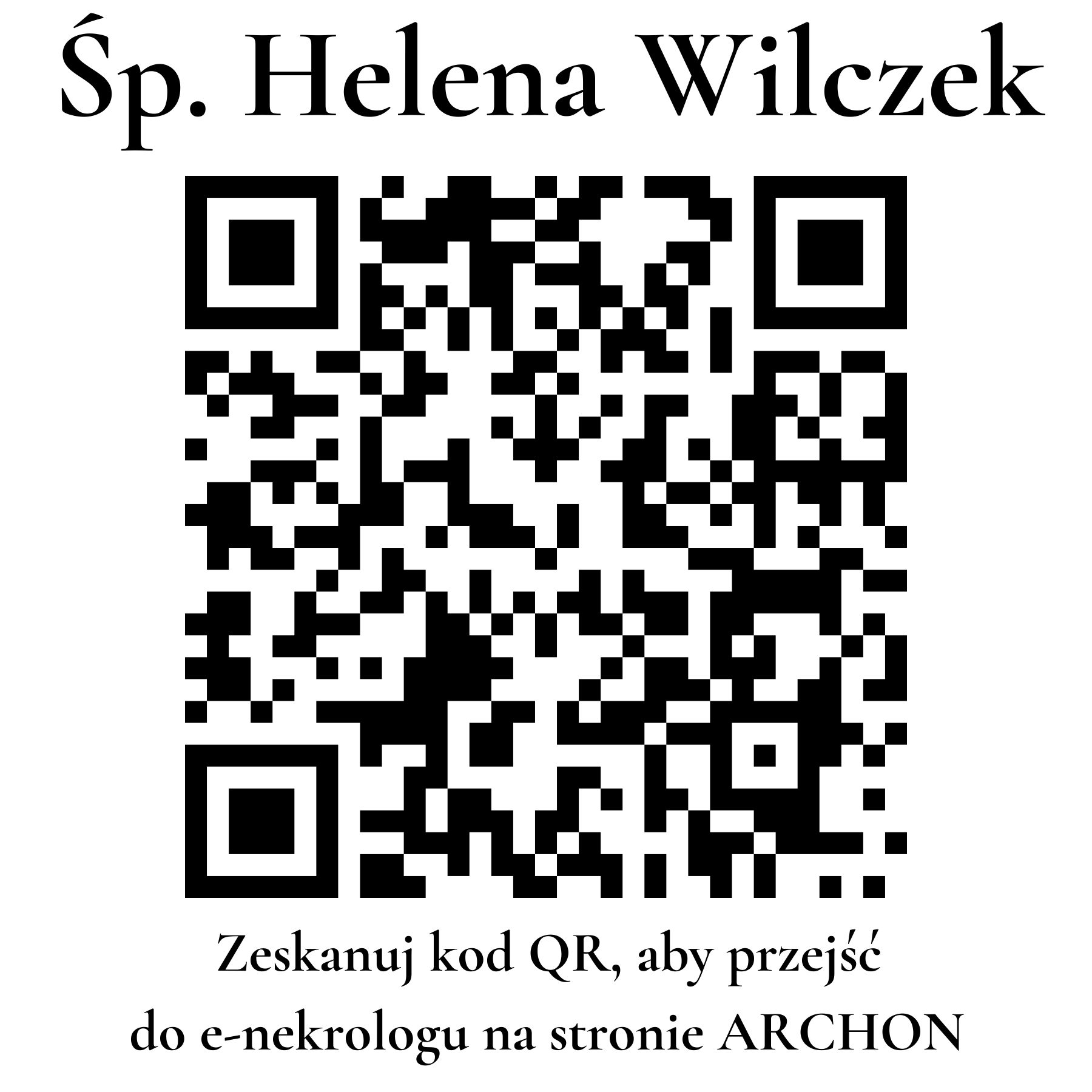 Kod QR do nekrologu Helena Wilczek