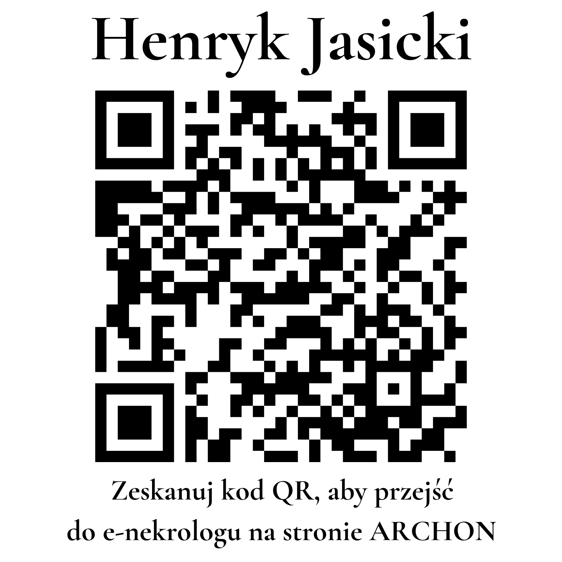 Kod QR do nekrologu Henryk Jasicki