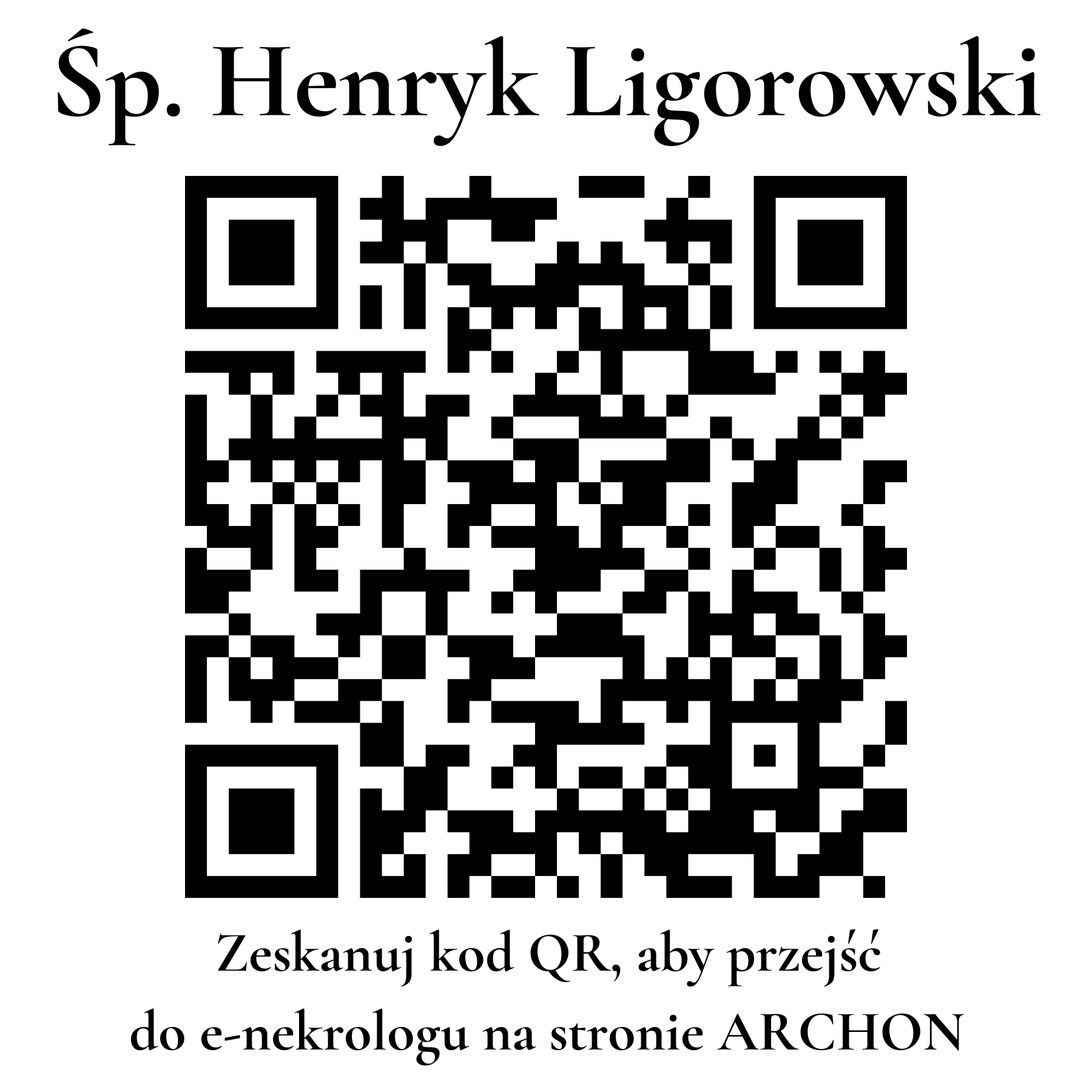 Kod QR do nekrologu Henryk Ligorowski
