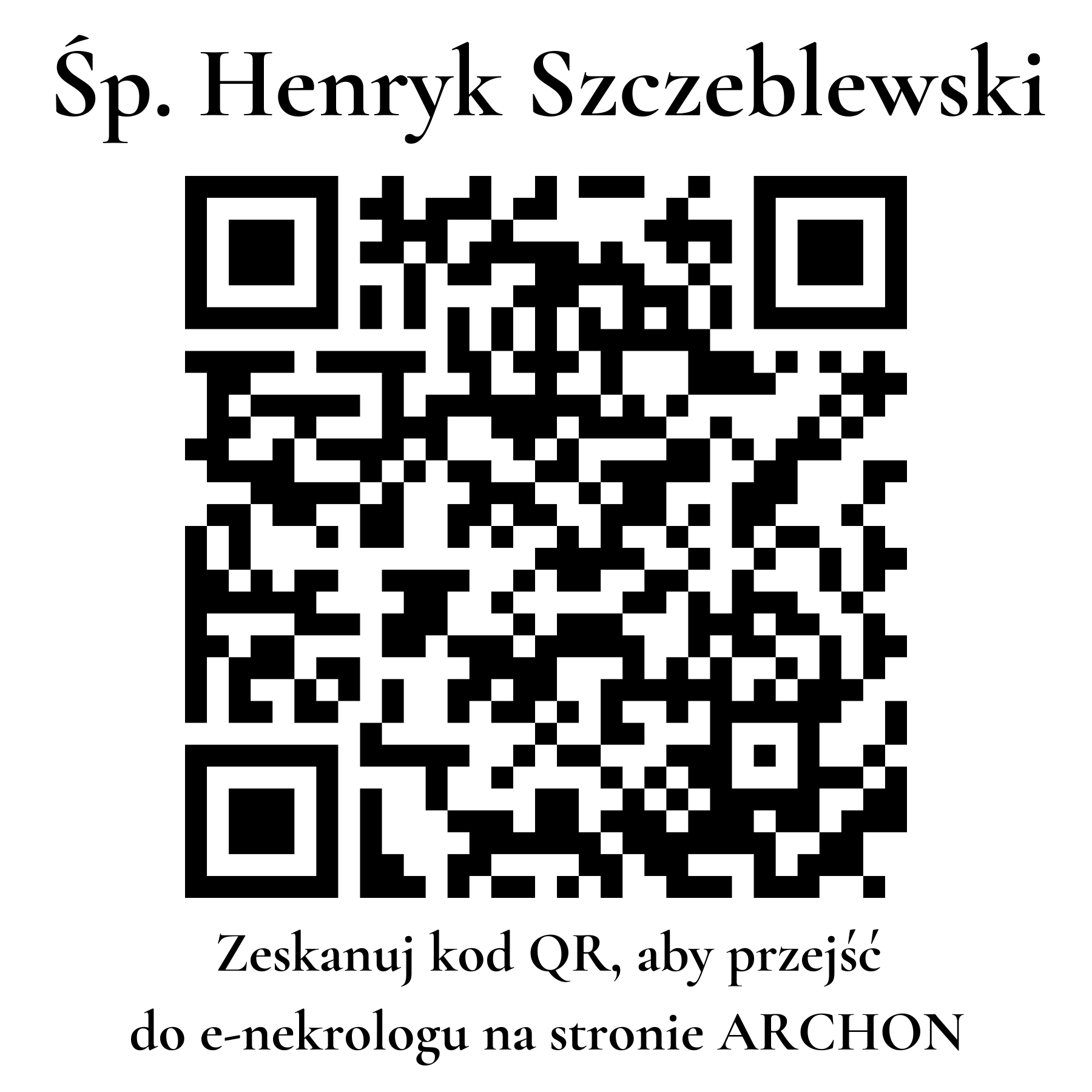 Kod QR do nekrologu Henryk Szczeblewski Kod QR do nekrologu Henryk Szczeblewski