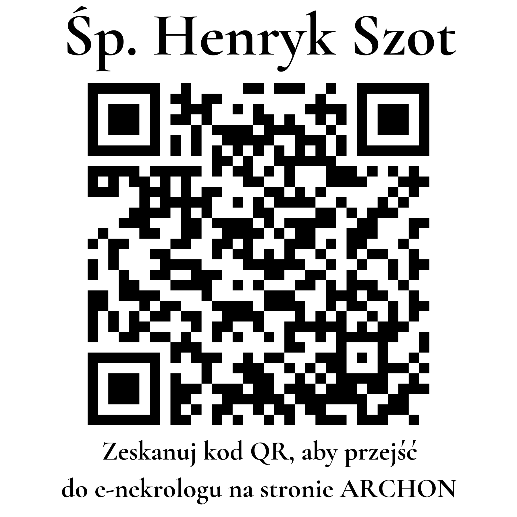 Kod QR do nekrologu Henryk Szot