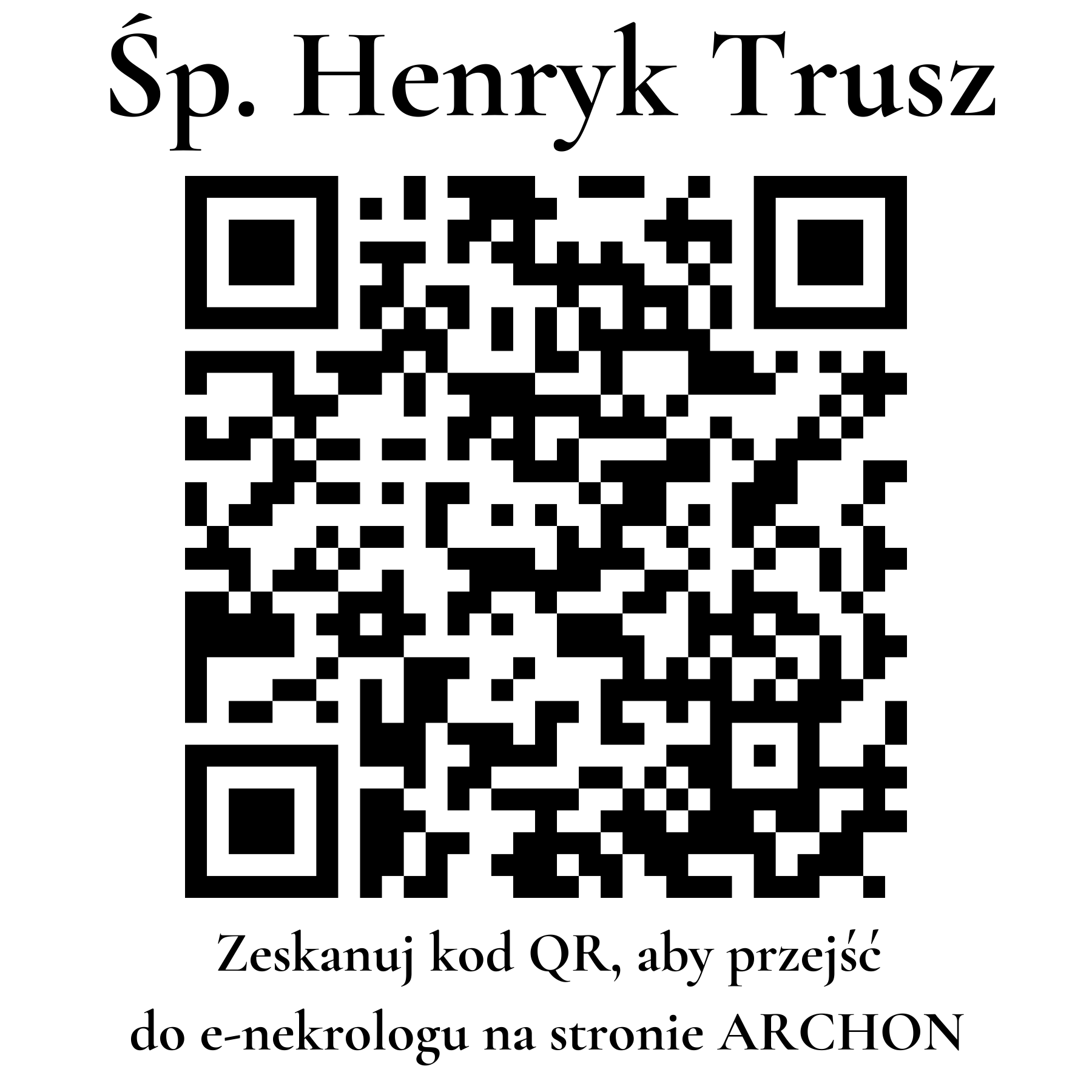 Kod QR do nekrologu Henryk Trusz