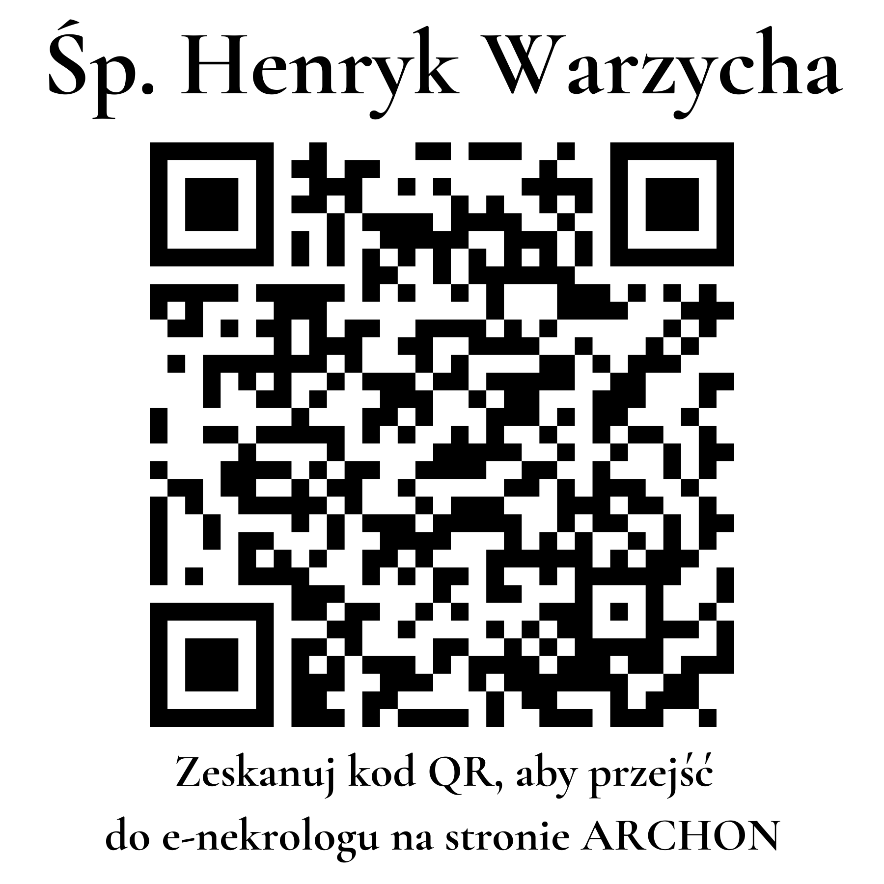 Kod QR do nekrologu Henryk Warzycha