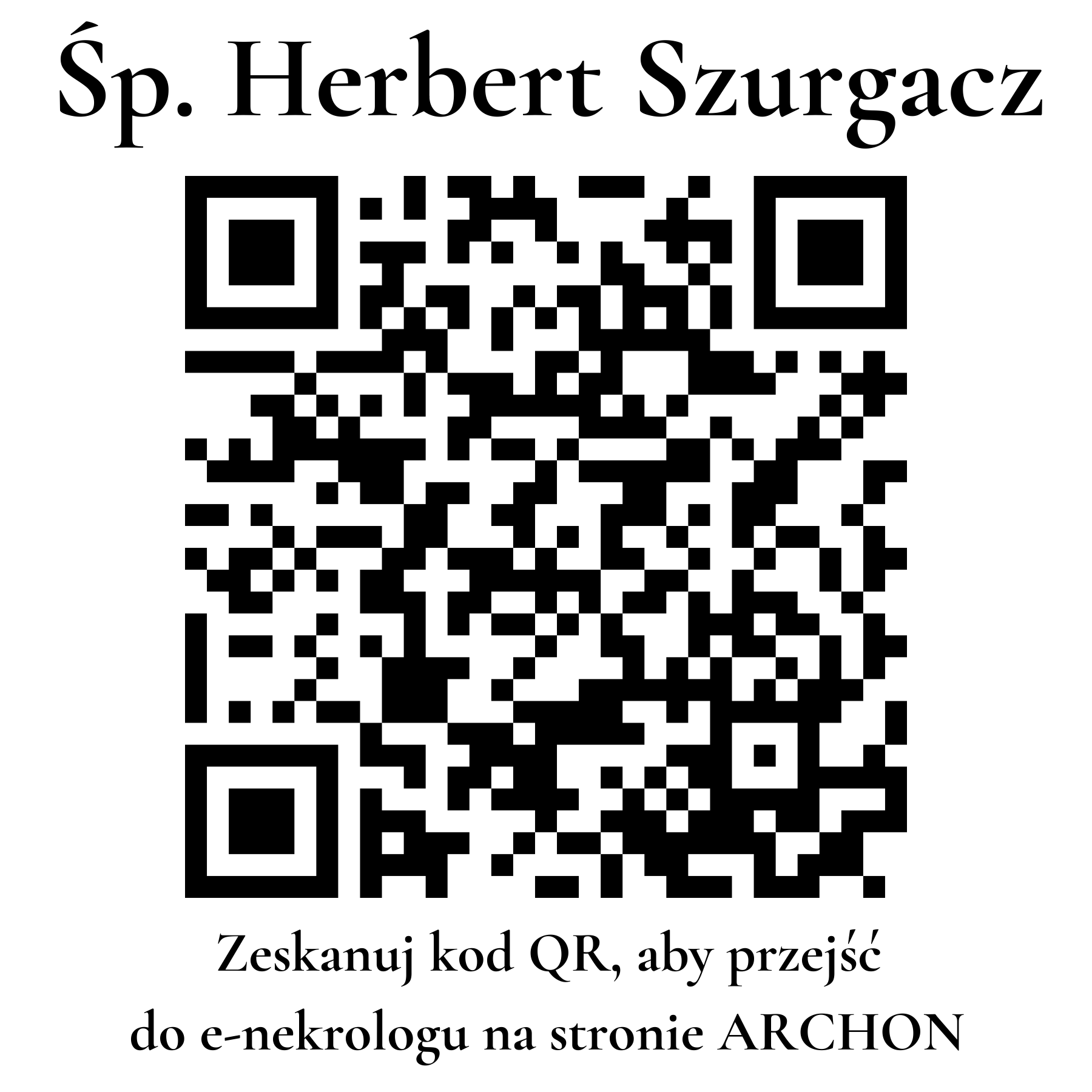 Kod QR do nekrologu Herbert Szurgacz