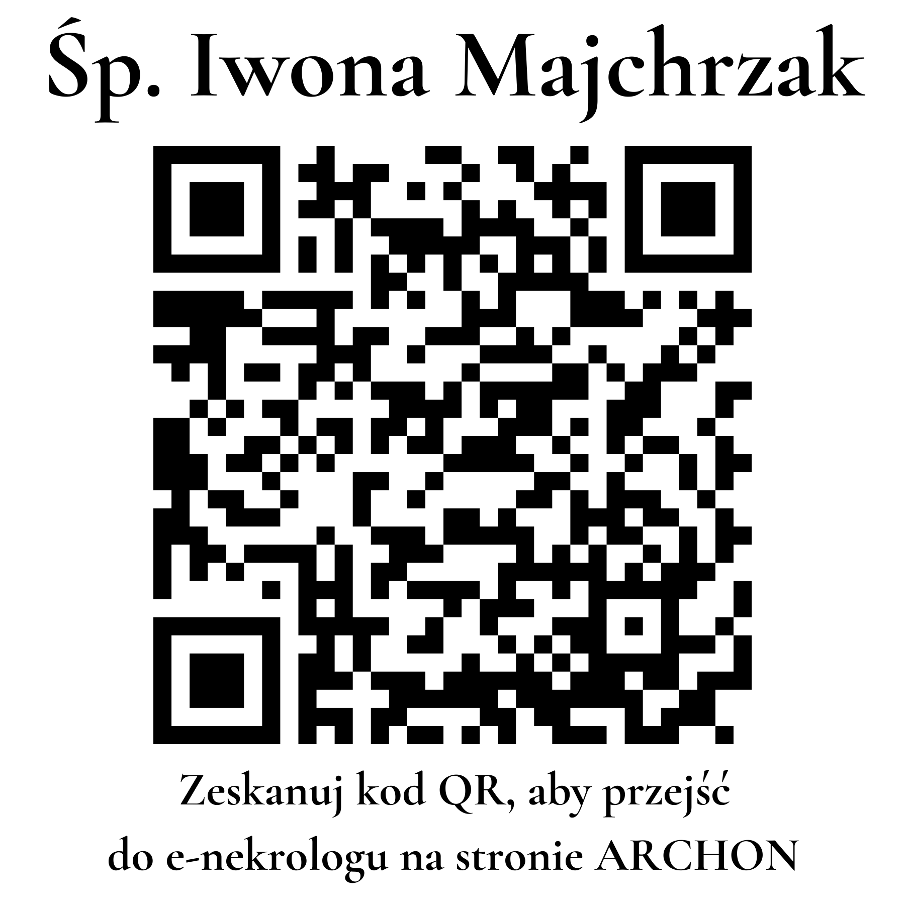 Kod QR do nekrologu Iwona Majchrzak