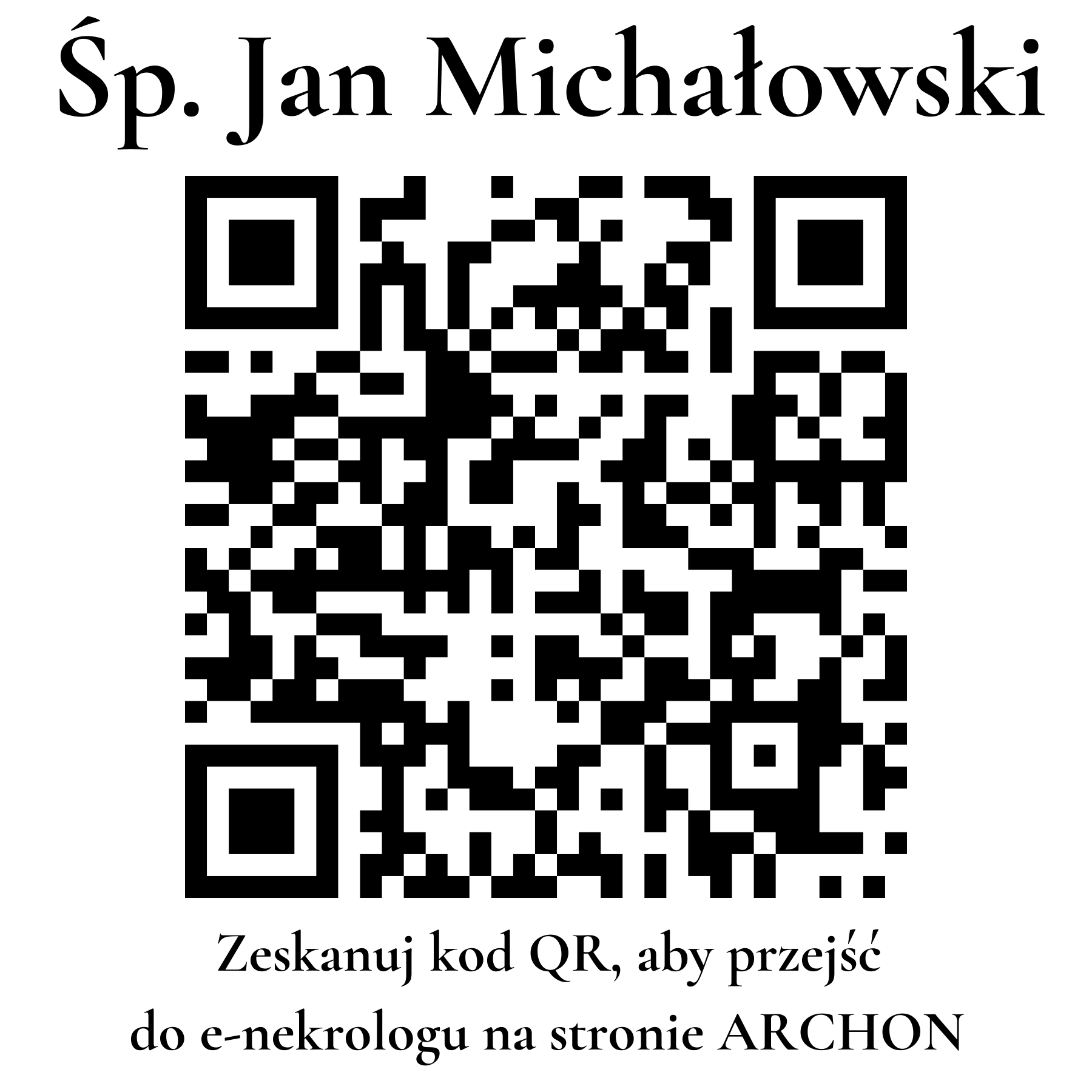 Kod QR do nekrologu Jan Michałowski