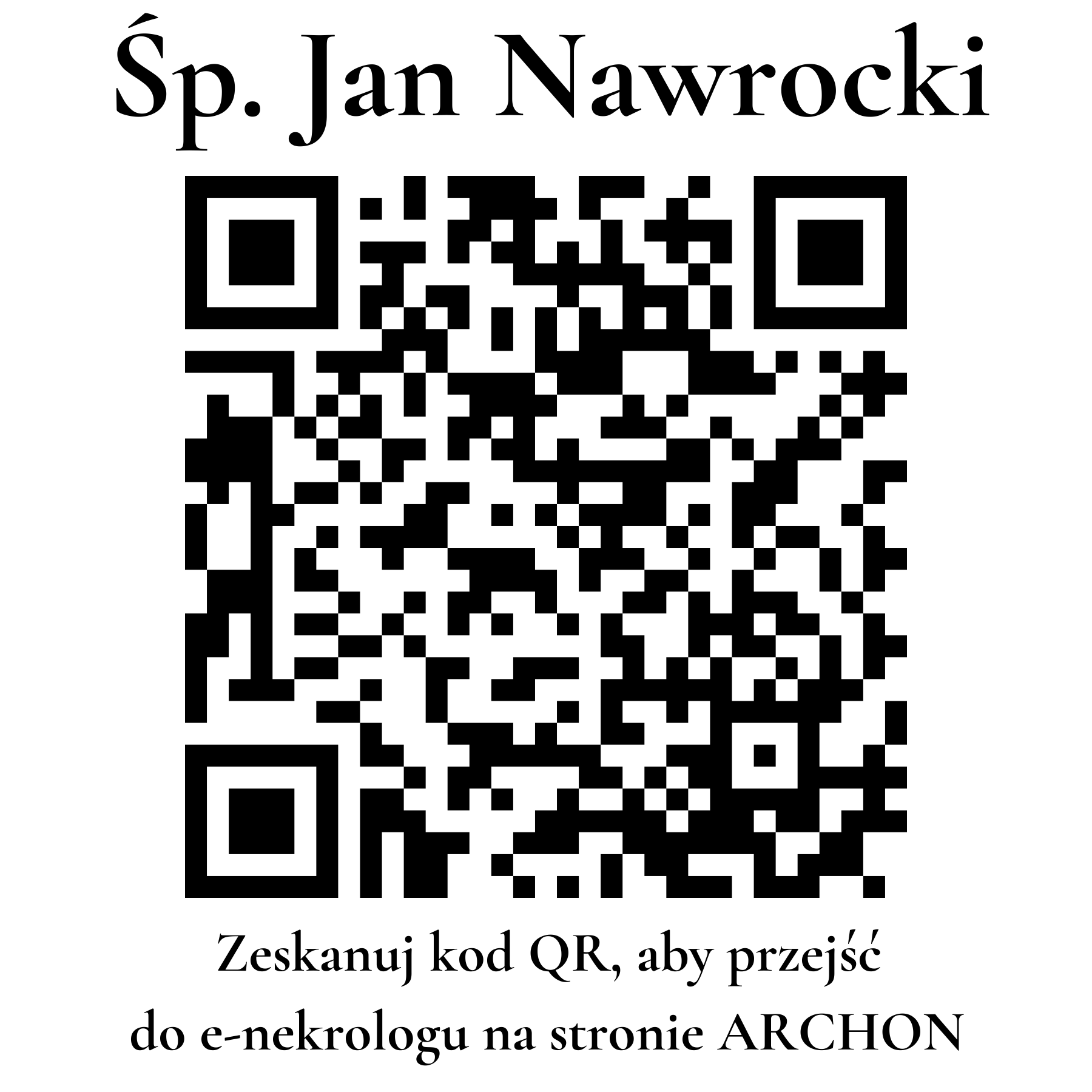 Kod QR do nekrologu Jan Nawrocki