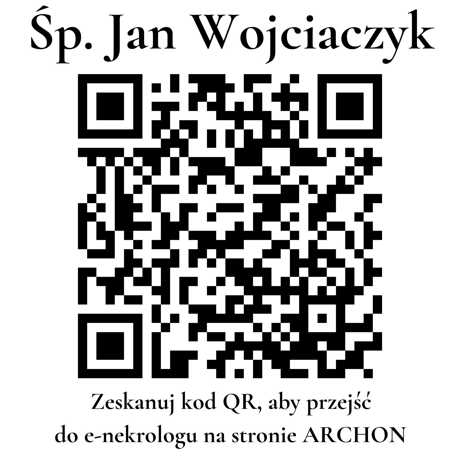 Kod QR do nekrologu Jan Wojciaczyk