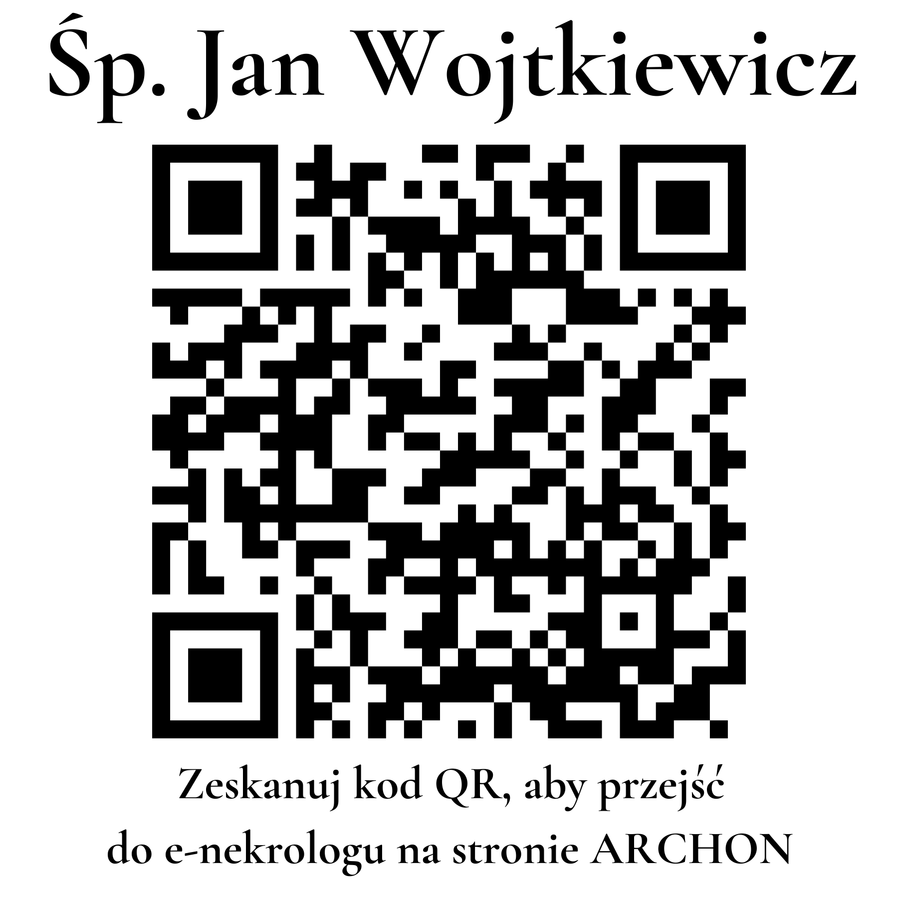 Kod QR do nekrologu Jan Wojtkiewicz Kod QR do nekrologu Jan Wojtkiewicz