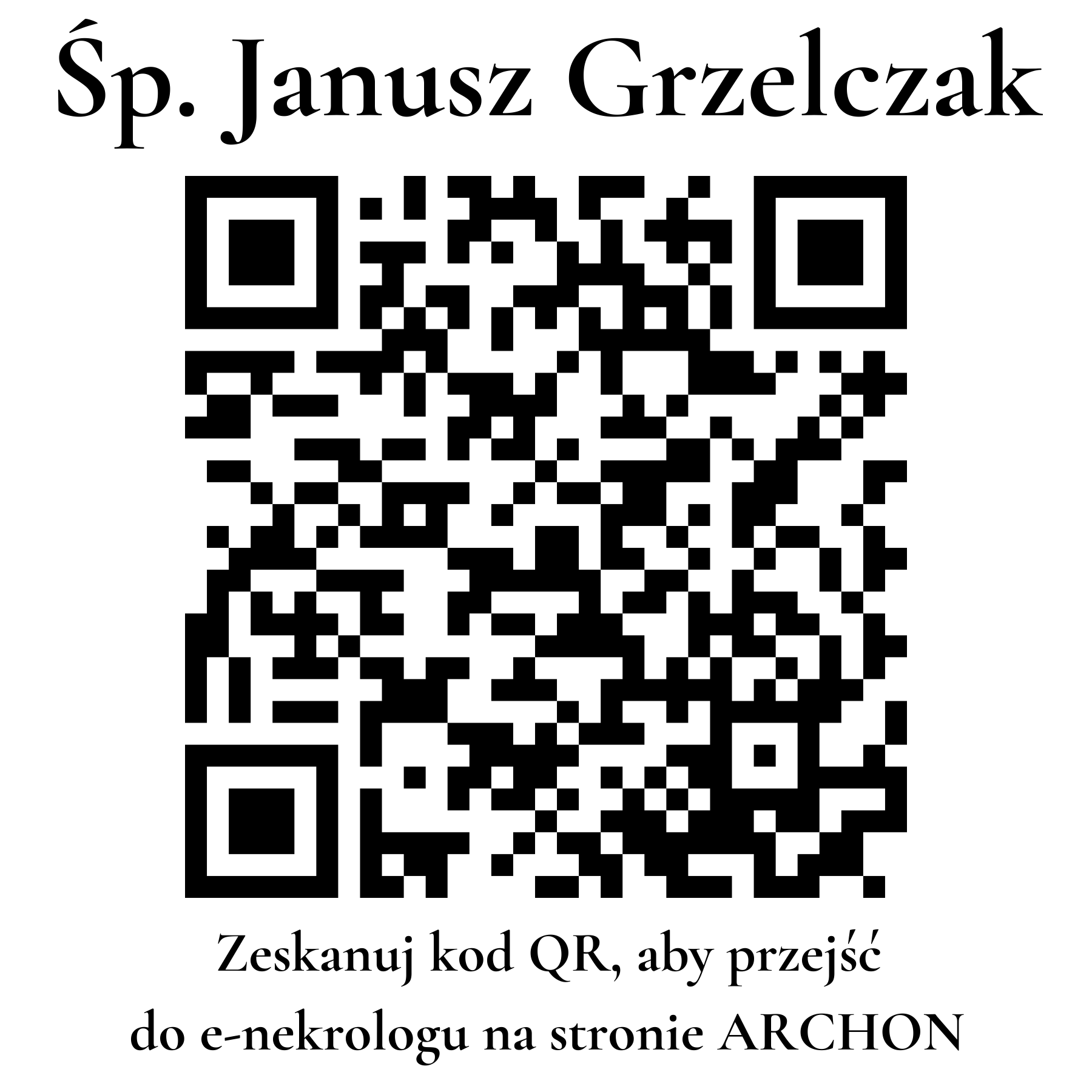 Kod QR do nekrologu Janusz Grzelczak