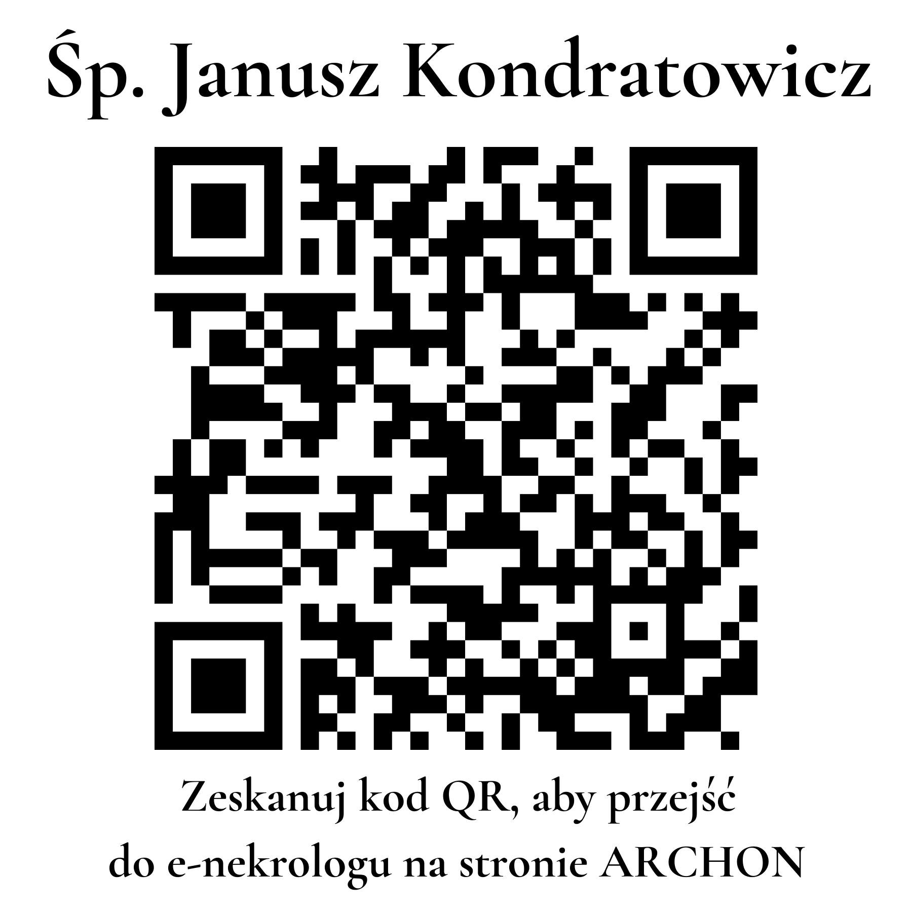 Kod QR do nekrologu Janusz Kondratowicz