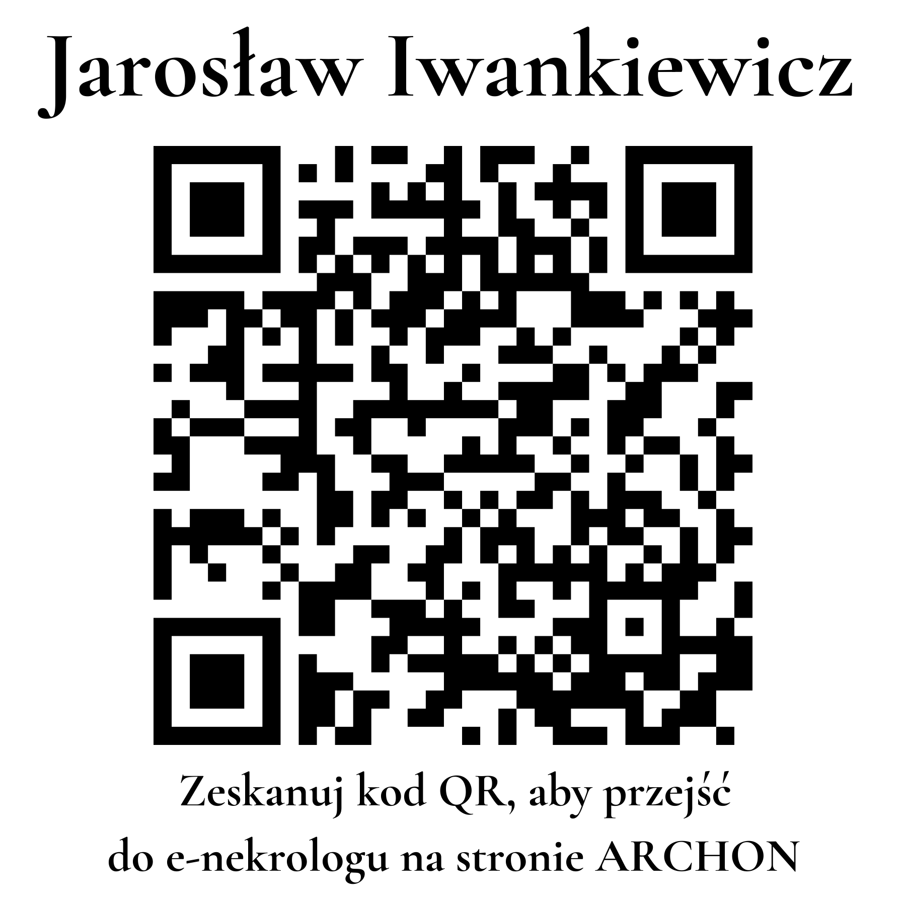 Kod QR do nekrologu Jarosław Iwankiewicz