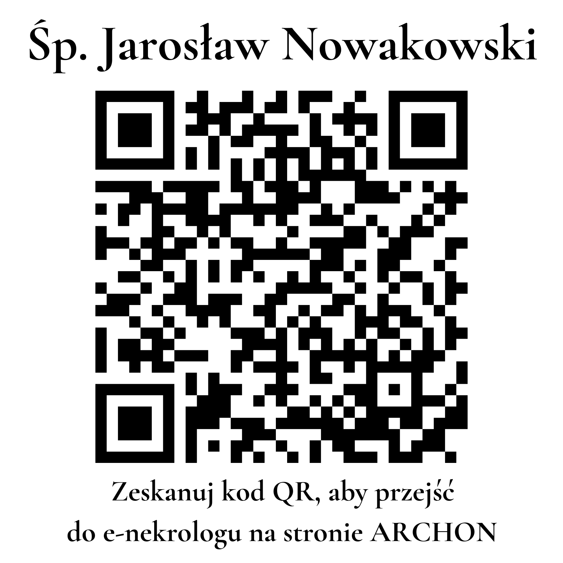 Kod QR do nekrologu Jarosław Nowakowski