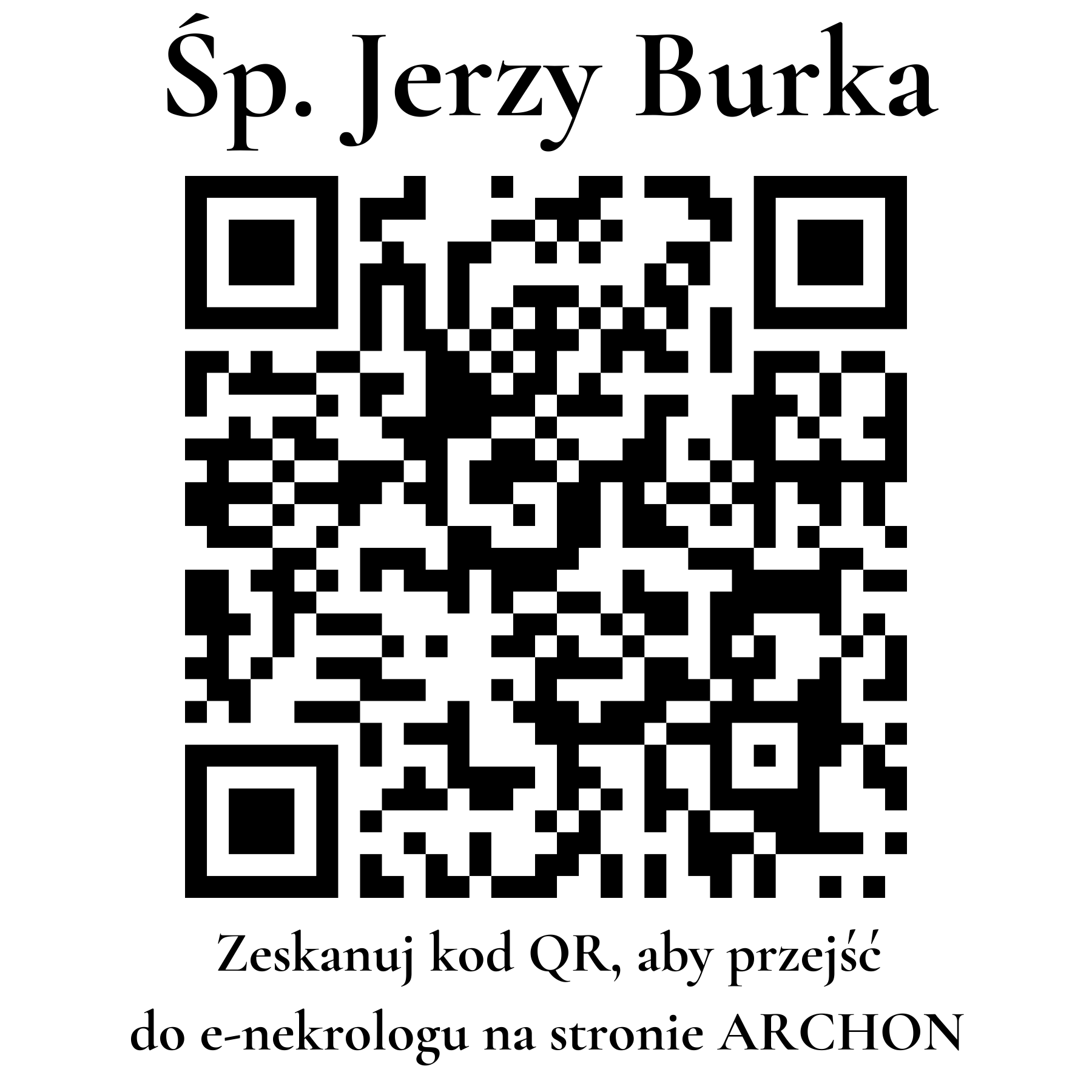 Kod QR do nekrologu Jerzy Burka Kod QR do nekrologu Jerzy Burka