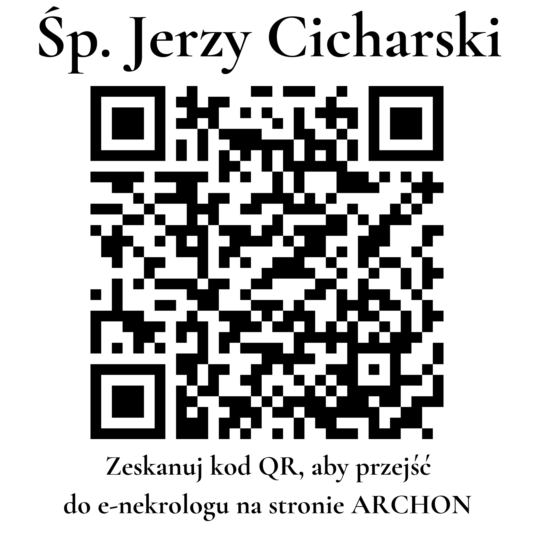 Kod QR do nekrologu Jerzy Cicharski