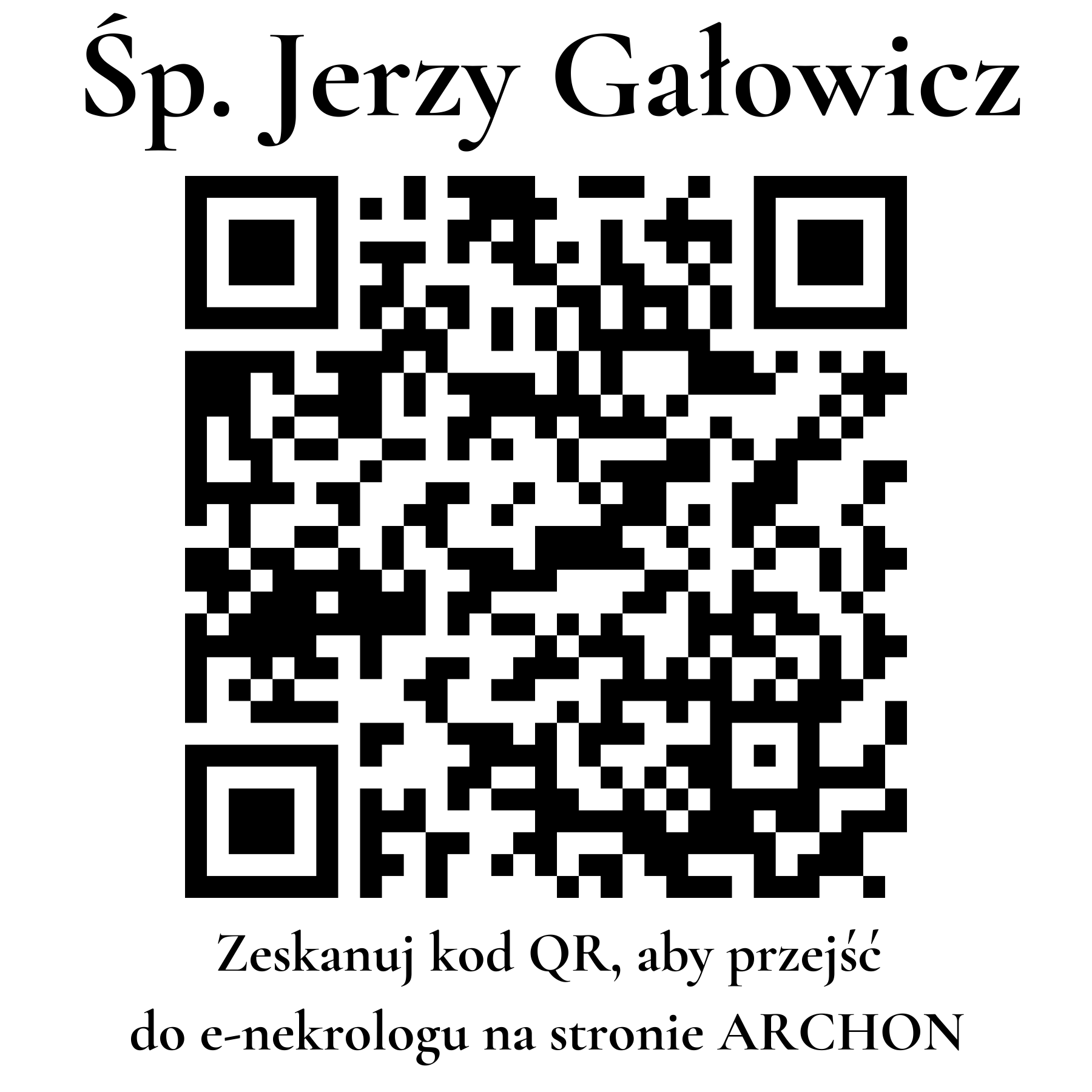 Kod QR do nekrologu Jerzy Gałowicz Kod QR do nekrologu Jerzy Gałowicz