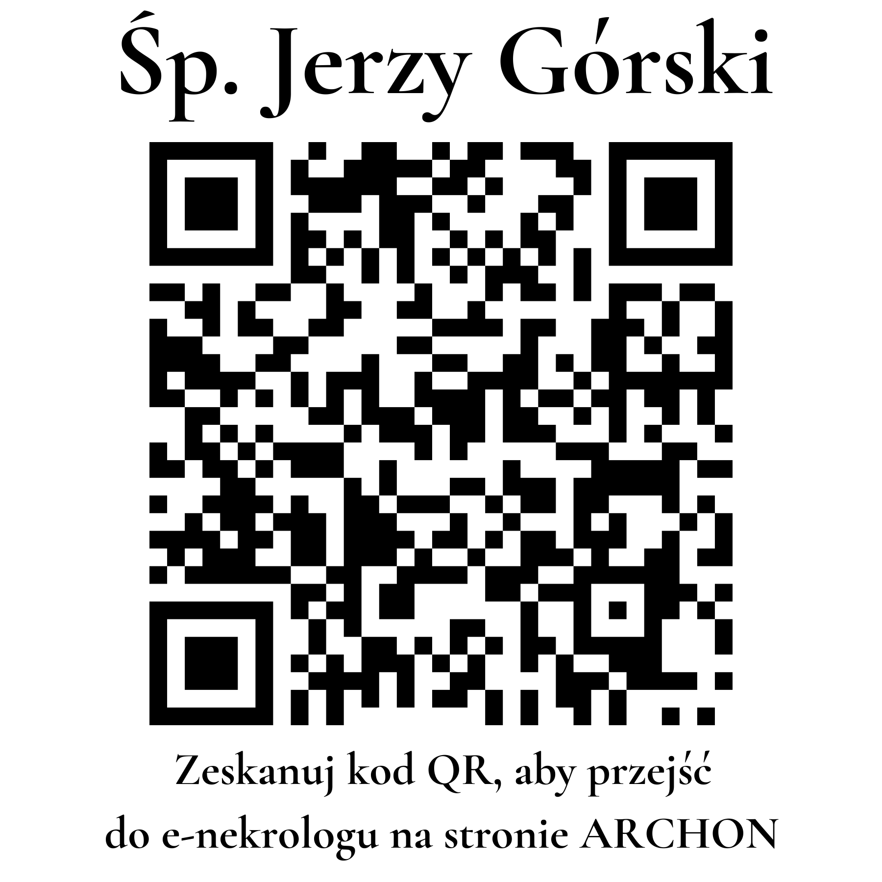 Kod QR do nekrologu Jerzy Górski