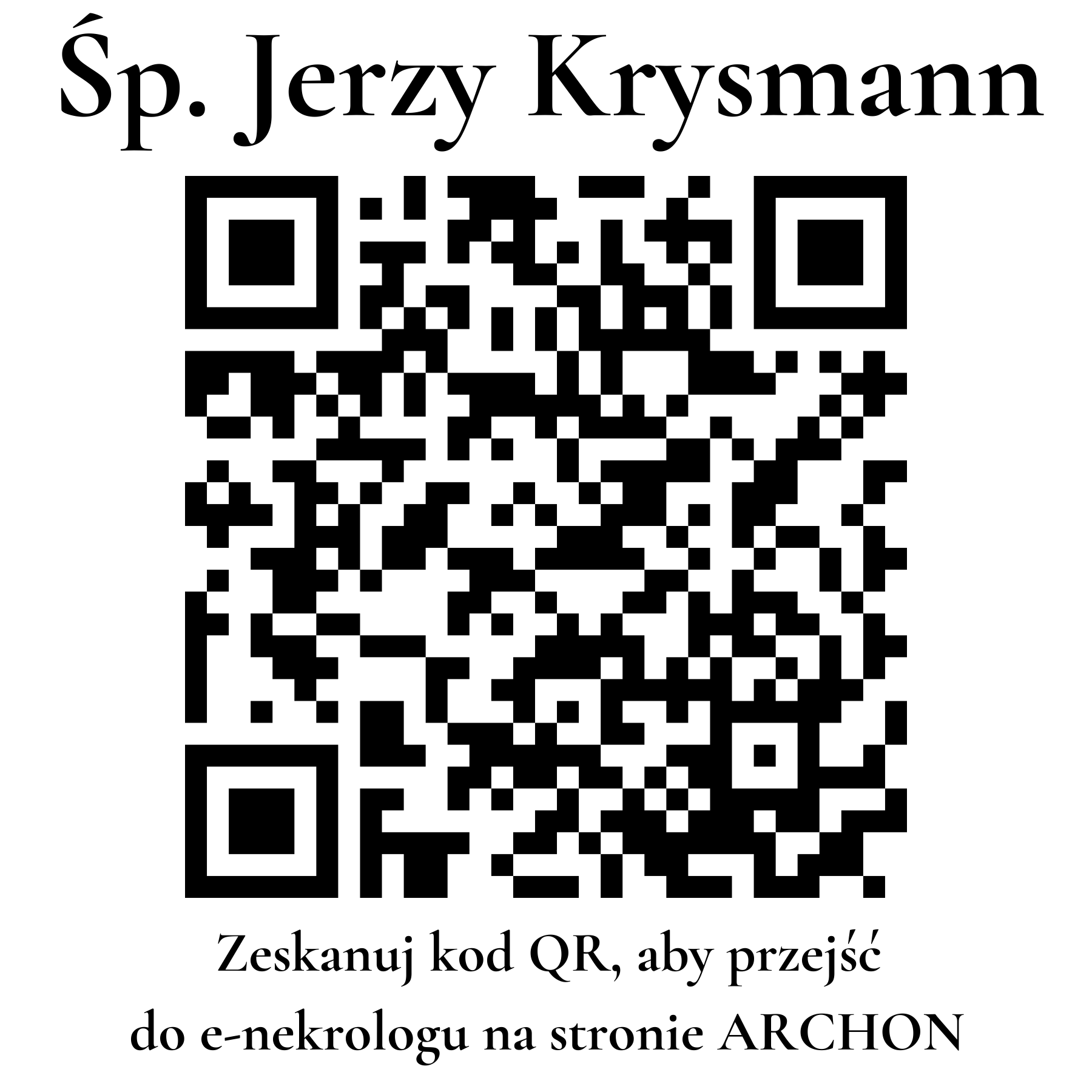 Kod QR do nekrologu Jerzy Krysmann Kod QR do nekrologu Jerzy Krysmann