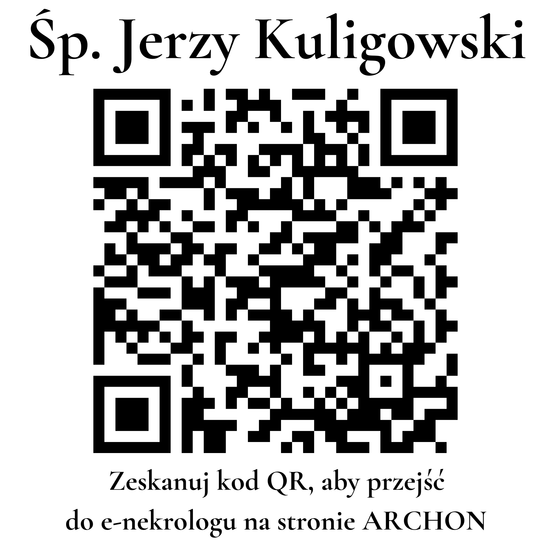 Kod QR do nekrologu Jerzy Kuligowski