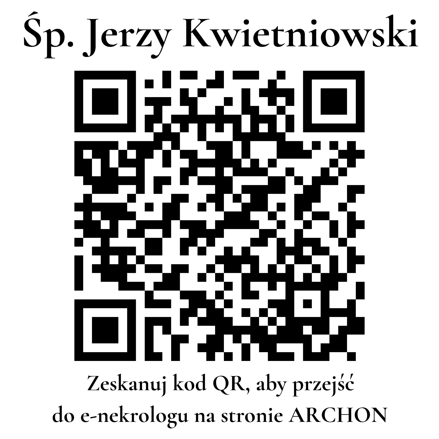 Kod QR do nekrologu Jerzy Kwietniowski