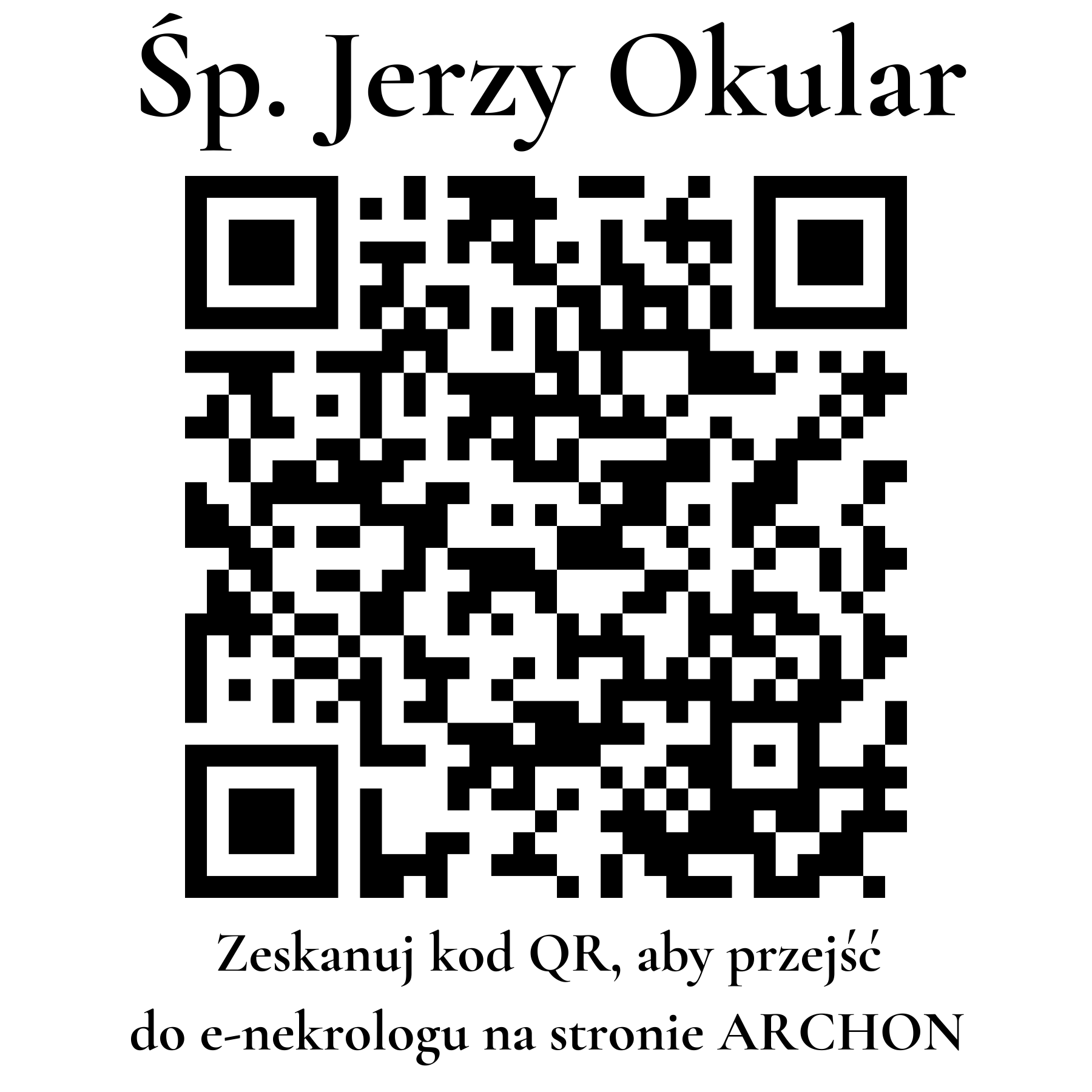 Kod QR do nekrologu Jerzy Okular