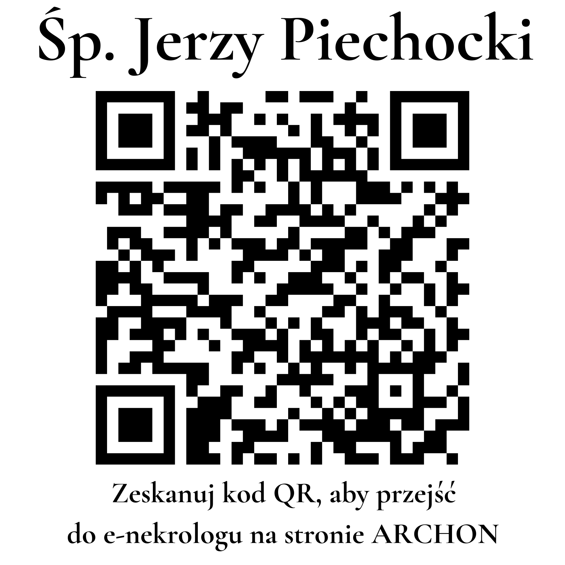 Kod QR do nekrologu Jerzy Piechocki Kod QR do nekrologu Jerzy Piechocki