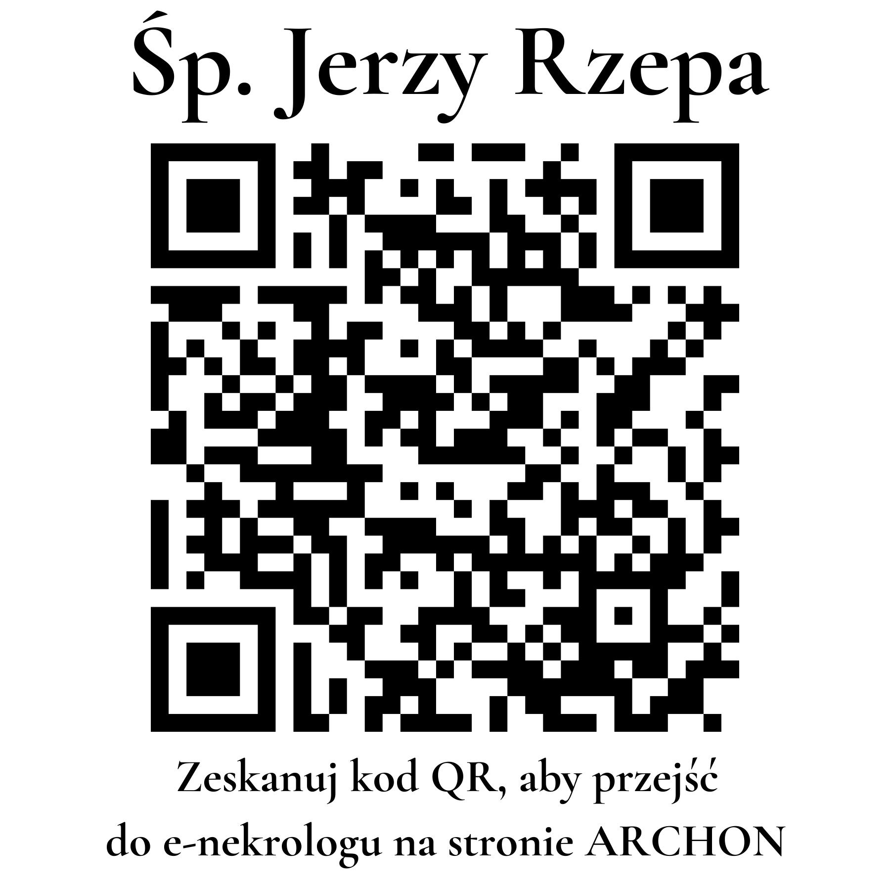 Kod QR do nekrologu Jerzy Rzepa Kod QR do nekrologu Jerzy Rzepa