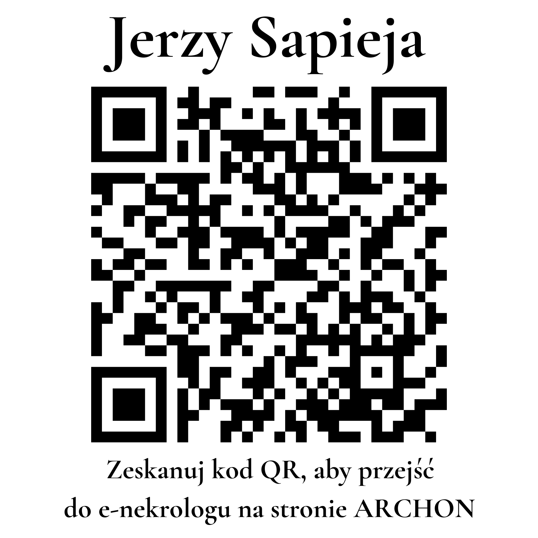 Kod QR do nekrologu Jerzy Sapieja Kod QR do nekrologu Jerzy Sapieja
