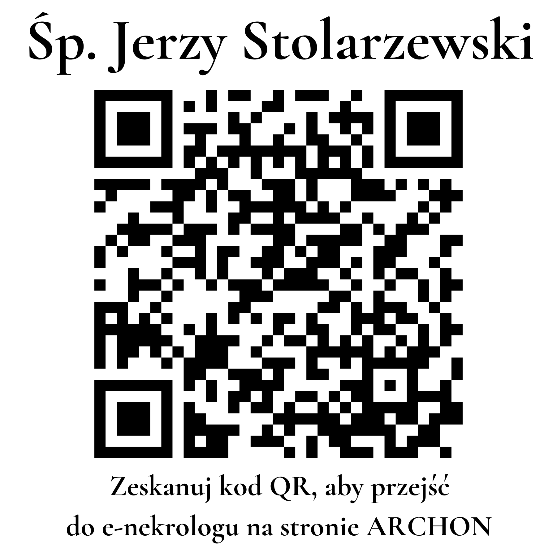 Kod QR do nekrologu Jerzy Stolarzewski Kod QR do nekrologu Jerzy Stolarzewski