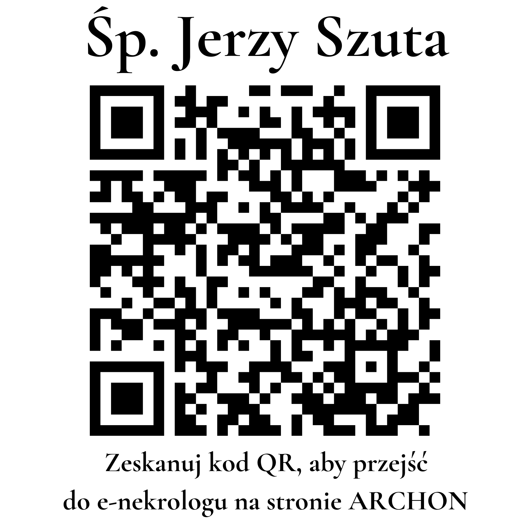 Kod QR do nekrologu Jerzy Szuta Kod QR do nekrologu Jerzy Szuta