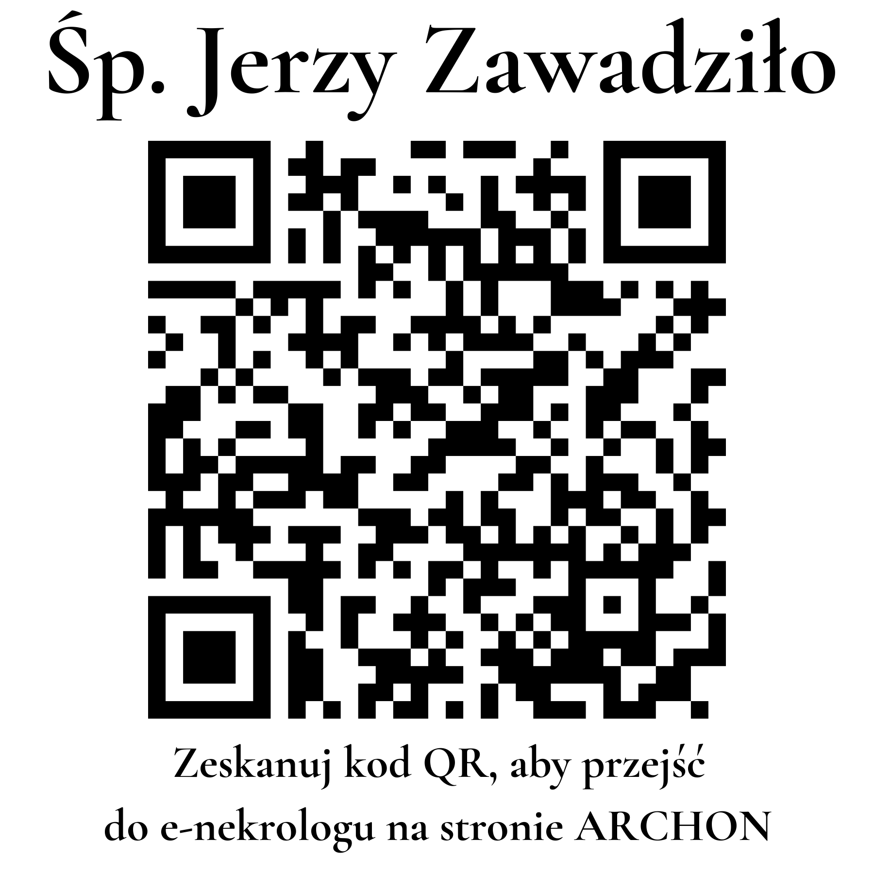Kod QR do nekrologu Jerzy Zawadziło Kod QR do nekrologu Jerzy Zawadziło