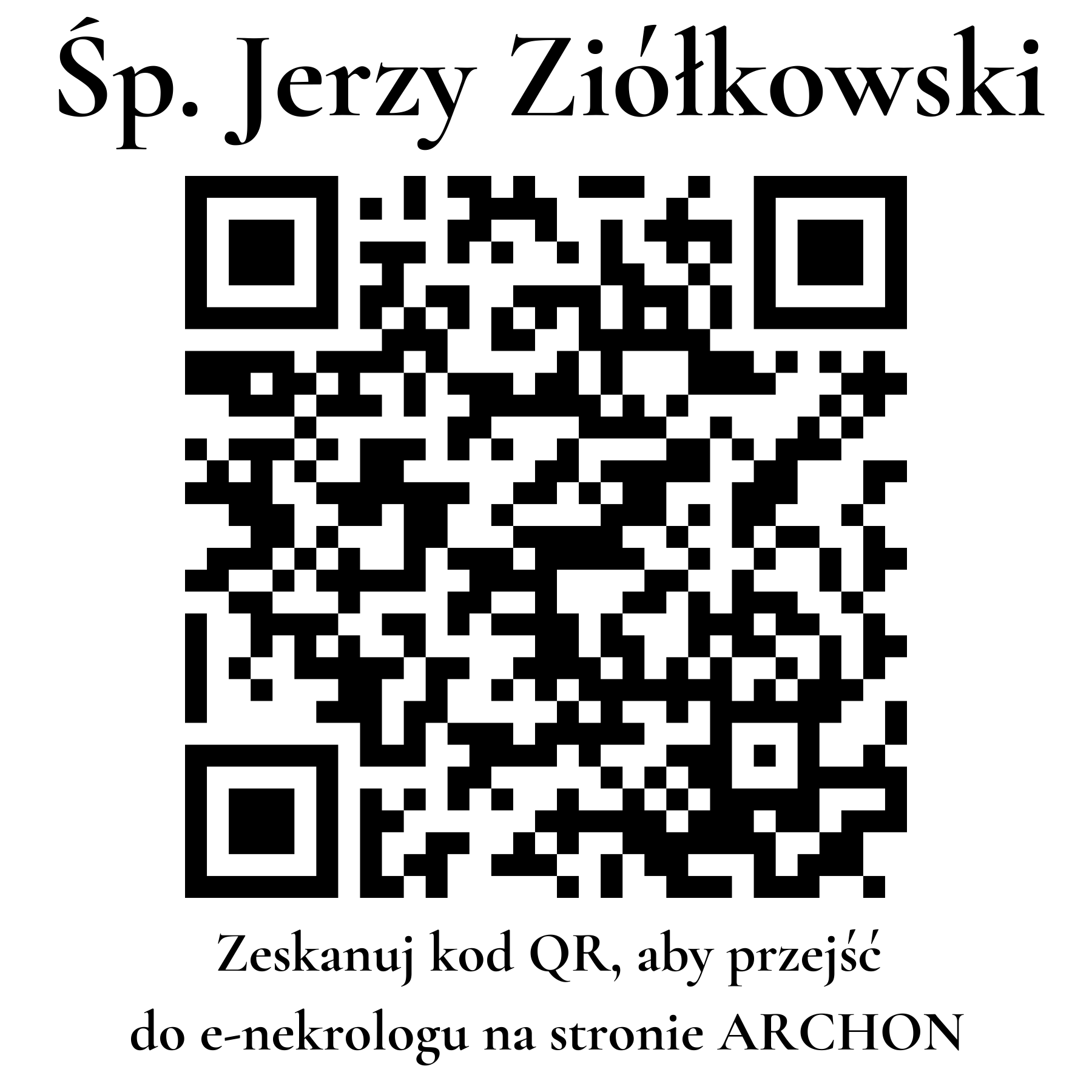 Kod QR do nekrologu Jerzy Ziółkowski Kod QR do nekrologu Jerzy Ziółkowski