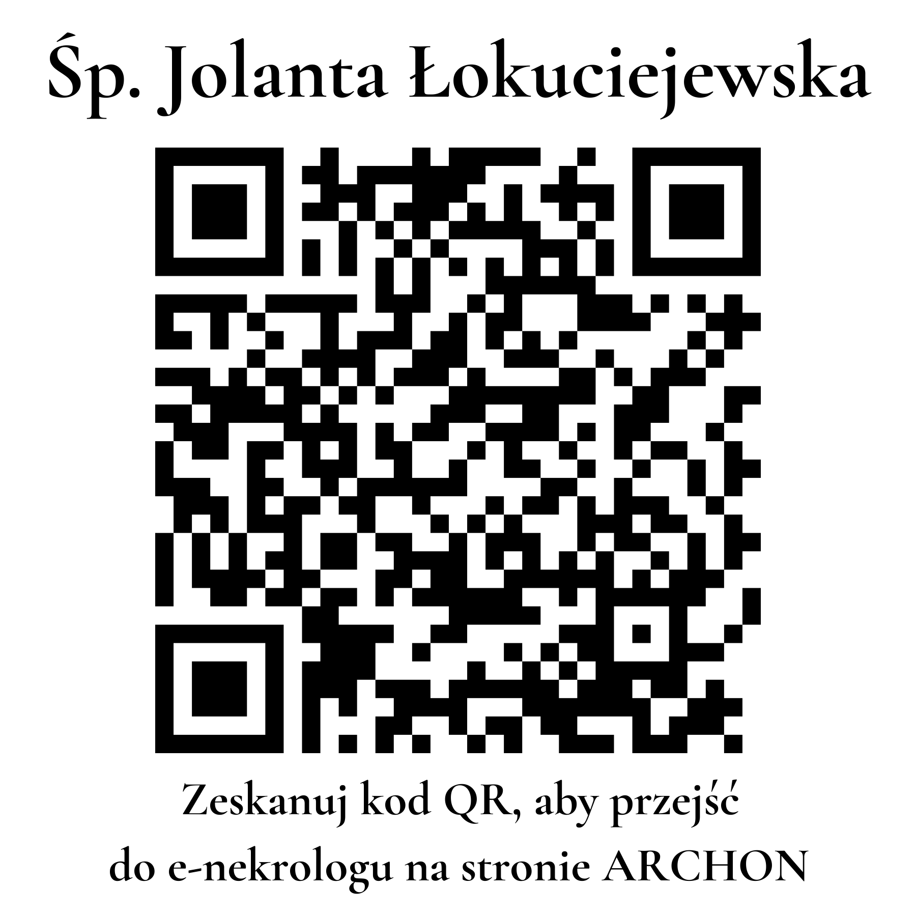 Kod QR do nekrologu Jolanta Łokuciejewska