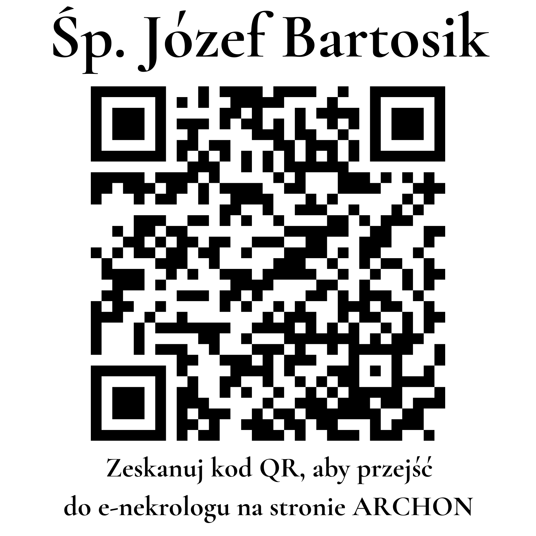 Kod QR do nekrologu Józef Bartosik