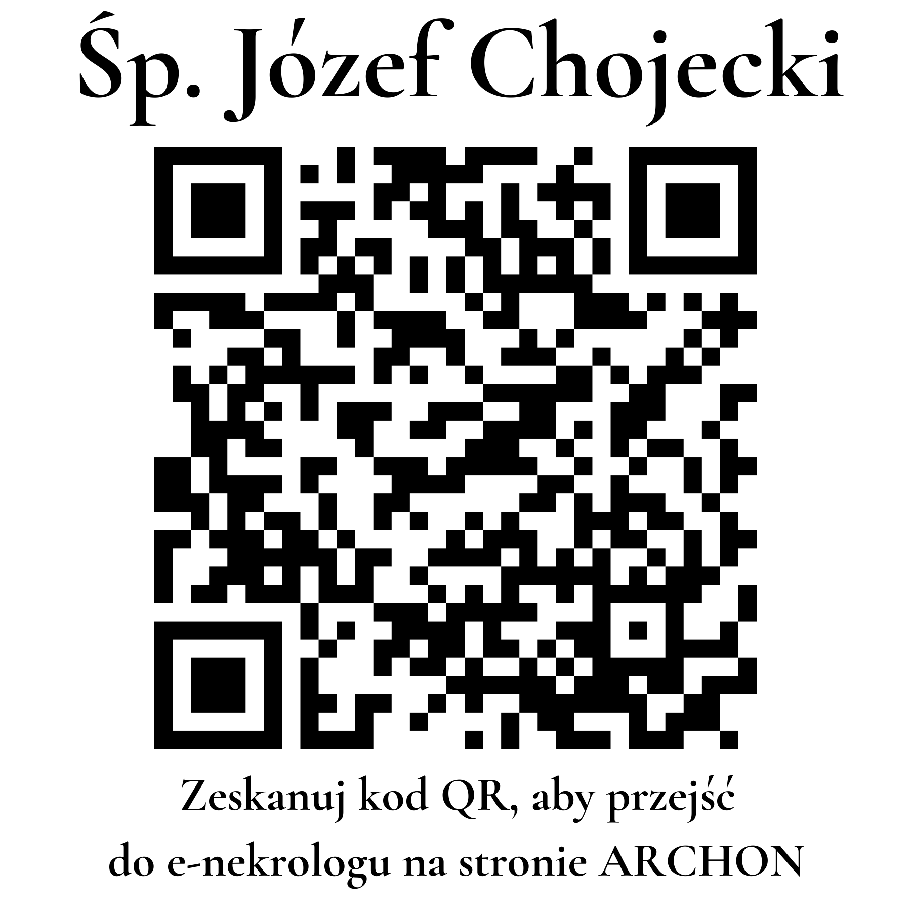 Kod QR do nekrologu Józef Chojecki