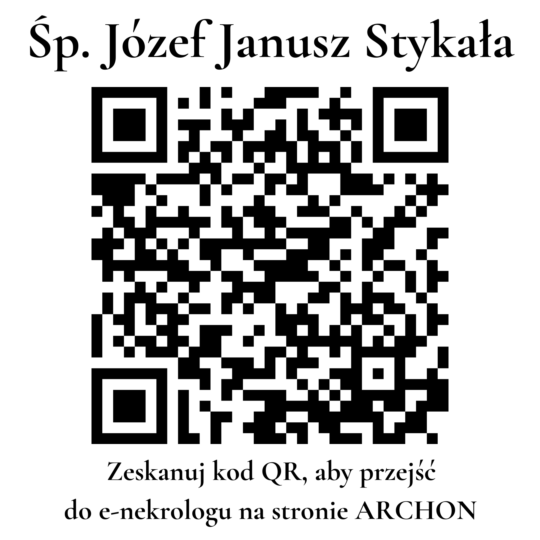 Kod QR do nekrologu Józef Janusz Stykała