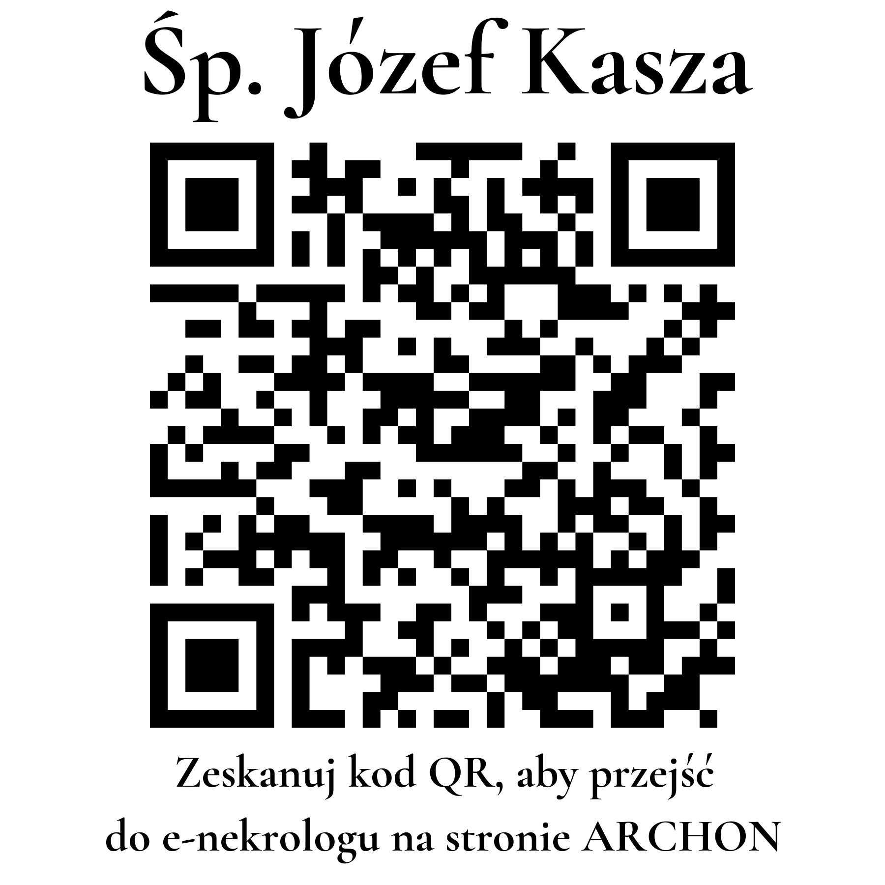Kod QR do nekrologu Józef Kasza