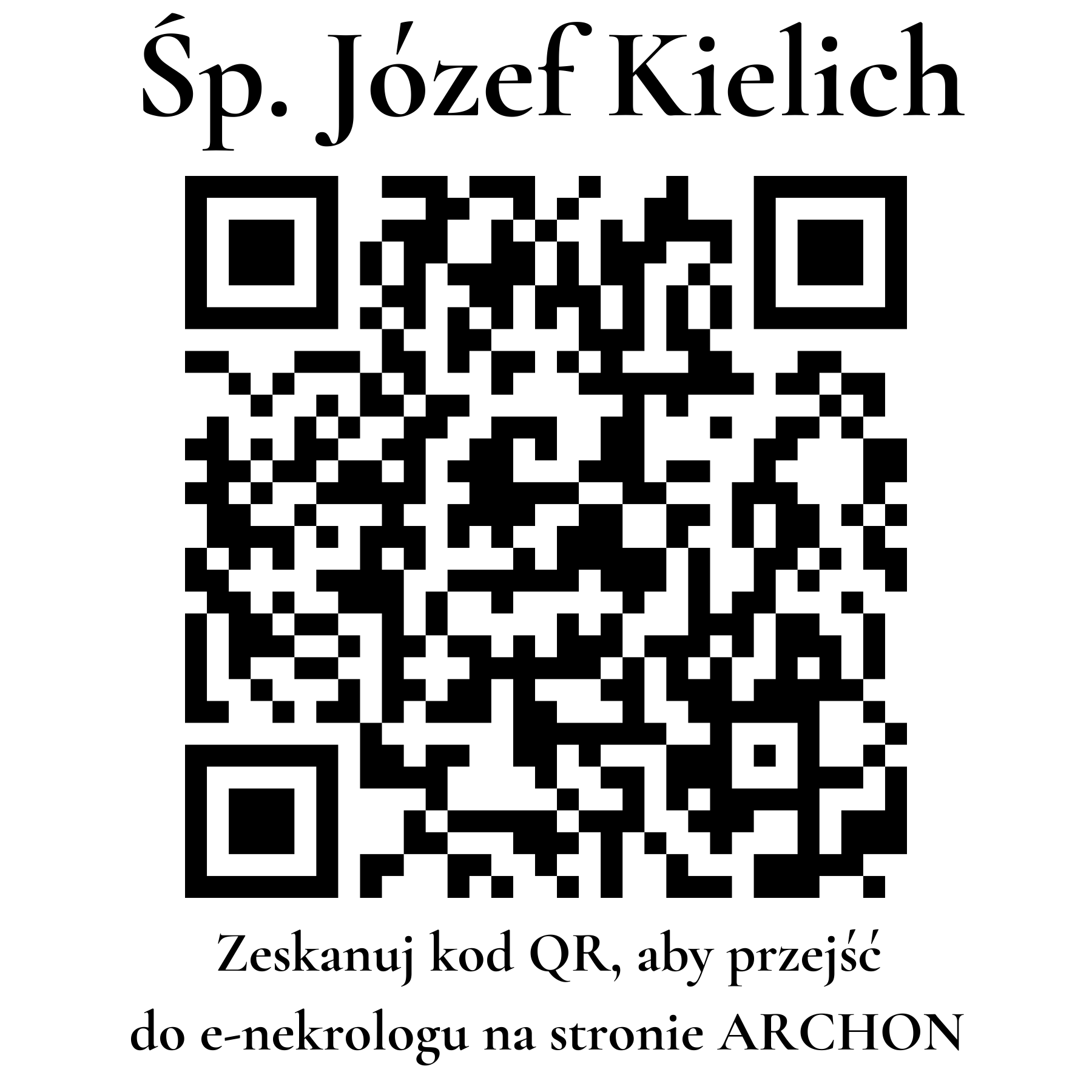 Kod QR do nekrologu Józef Kielich Kod QR do nekrologu Józef Kielich